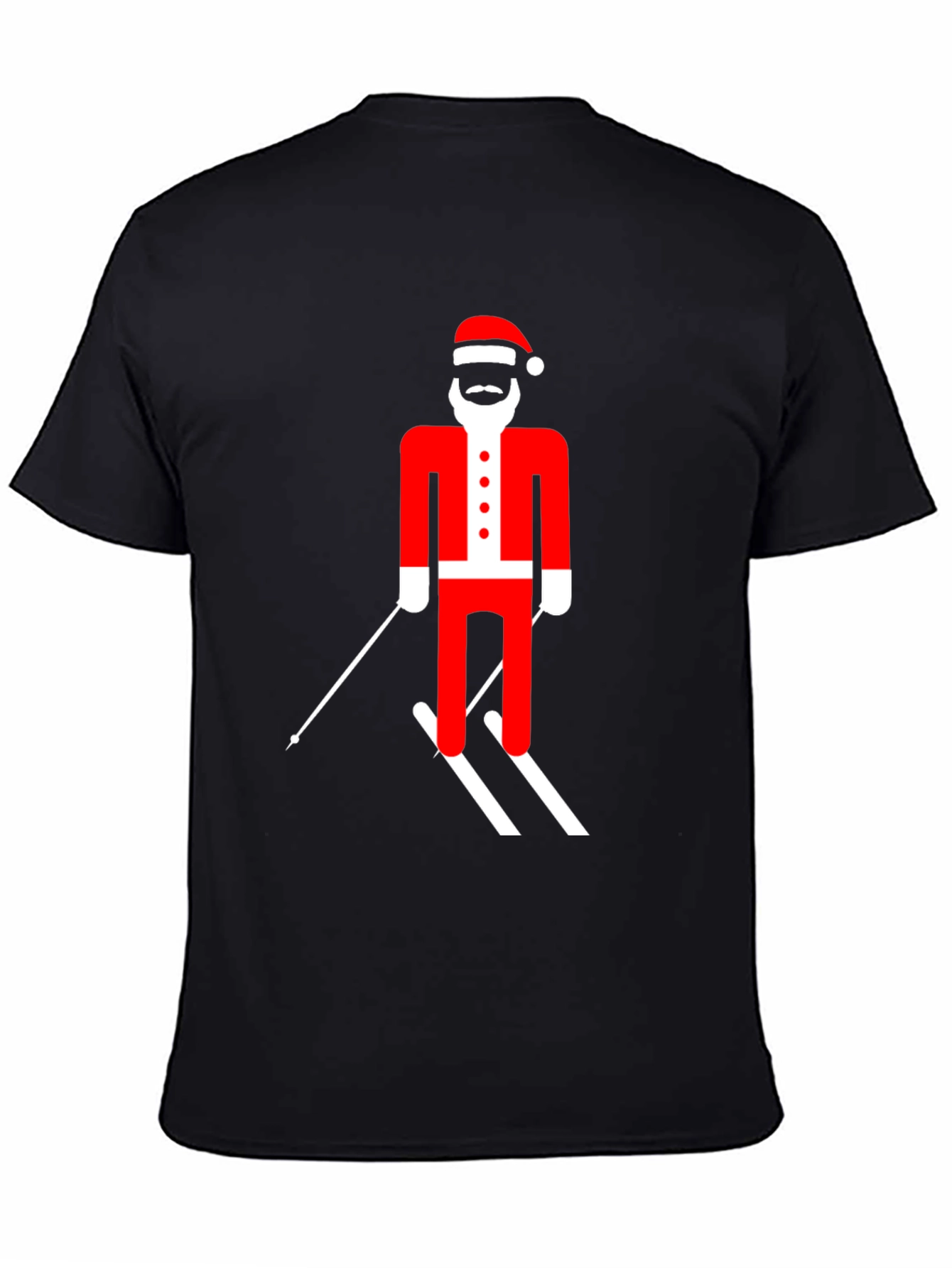 Skiing Santa T-Shirt - Festive Holiday Tee