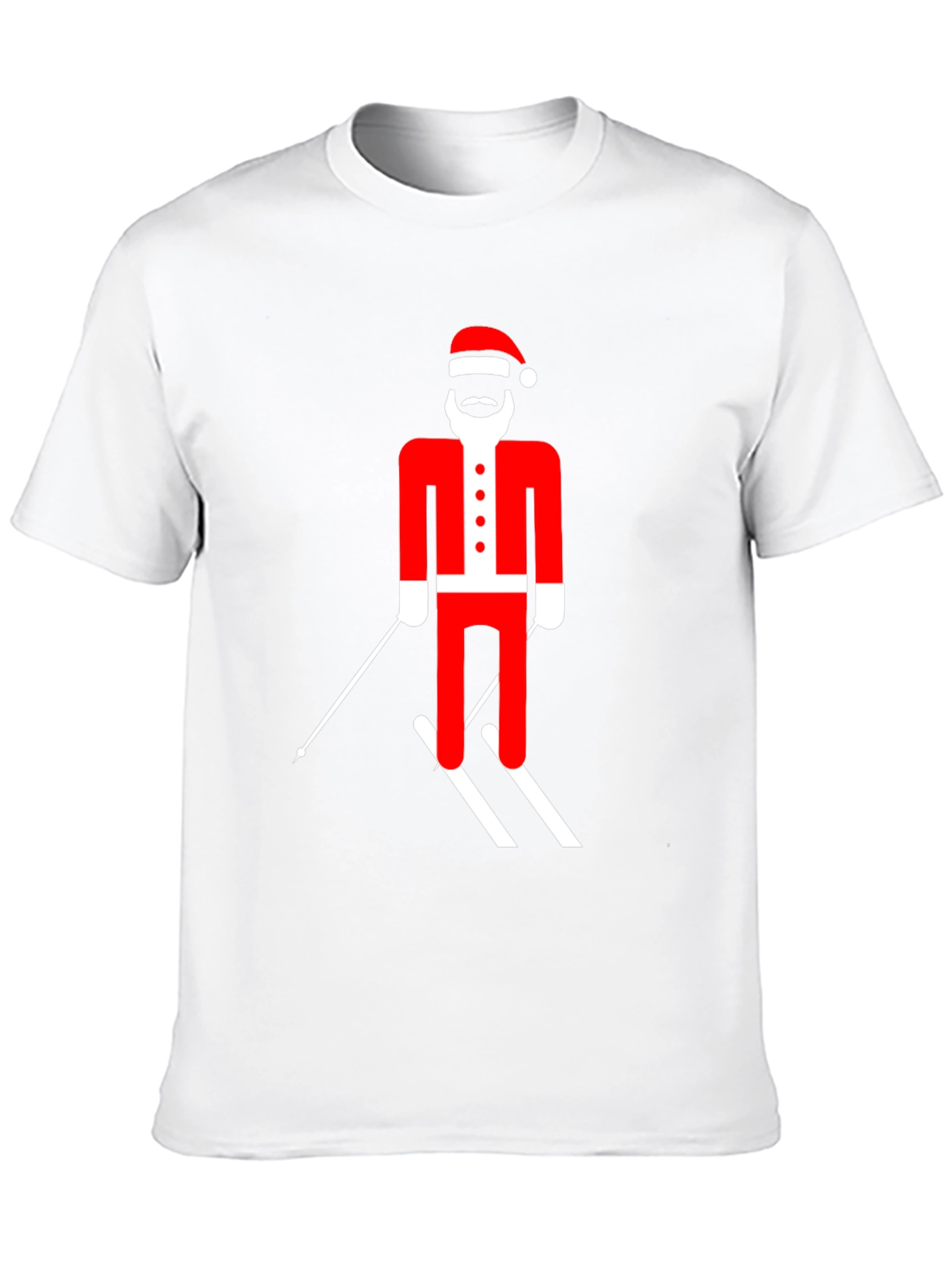 Skiing Santa T-Shirt - Festive Holiday Tee