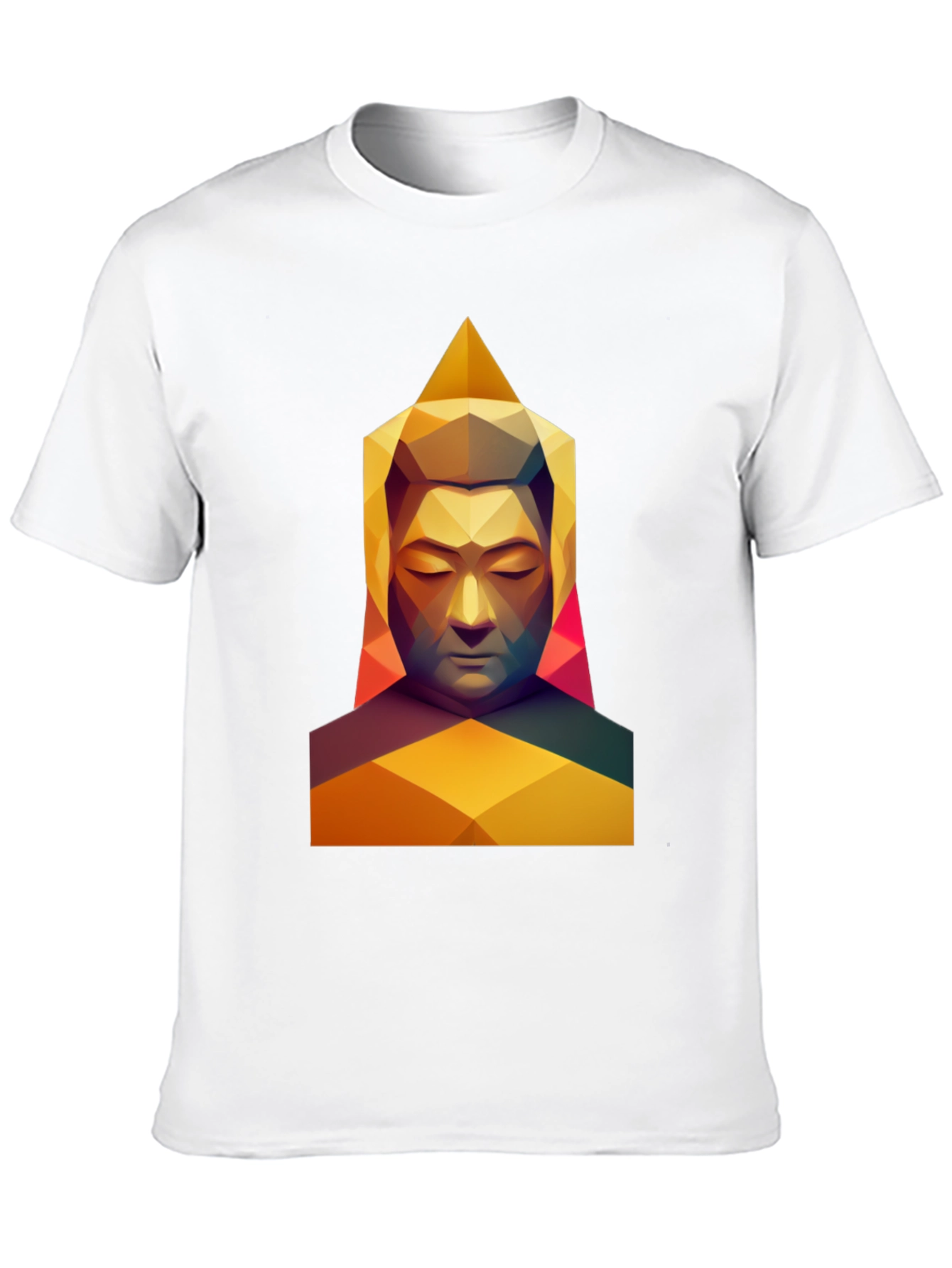 Geometric Buddha Graphic Tee - Modern Spiritual Art