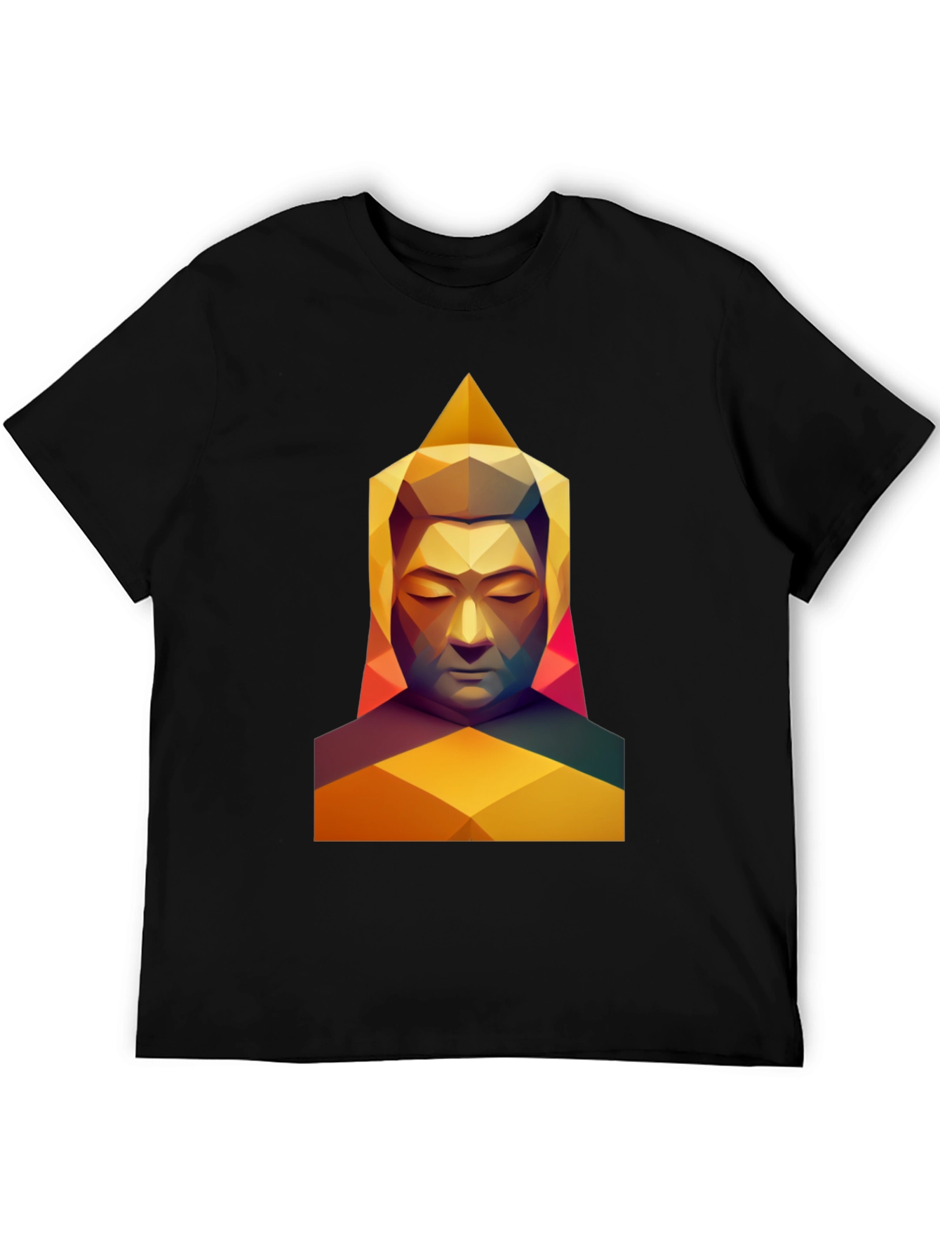 Geometric Buddha Graphic Tee - Modern Spiritual Art