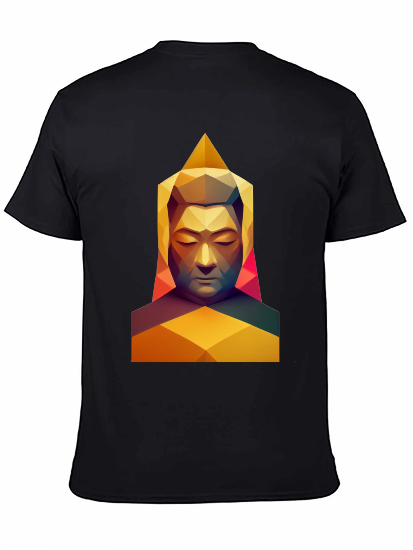 Geometric Buddha Graphic Tee - Modern Spiritual Art