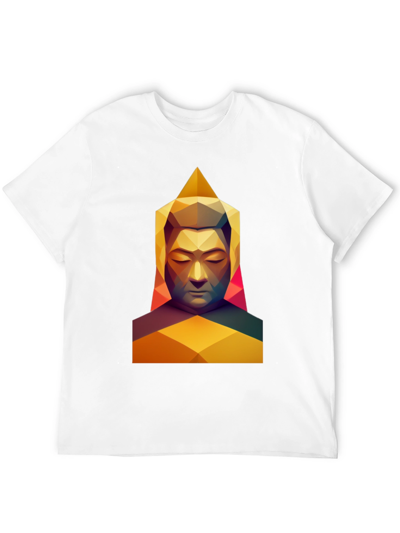 Geometric Buddha Graphic Tee - Modern Spiritual Art