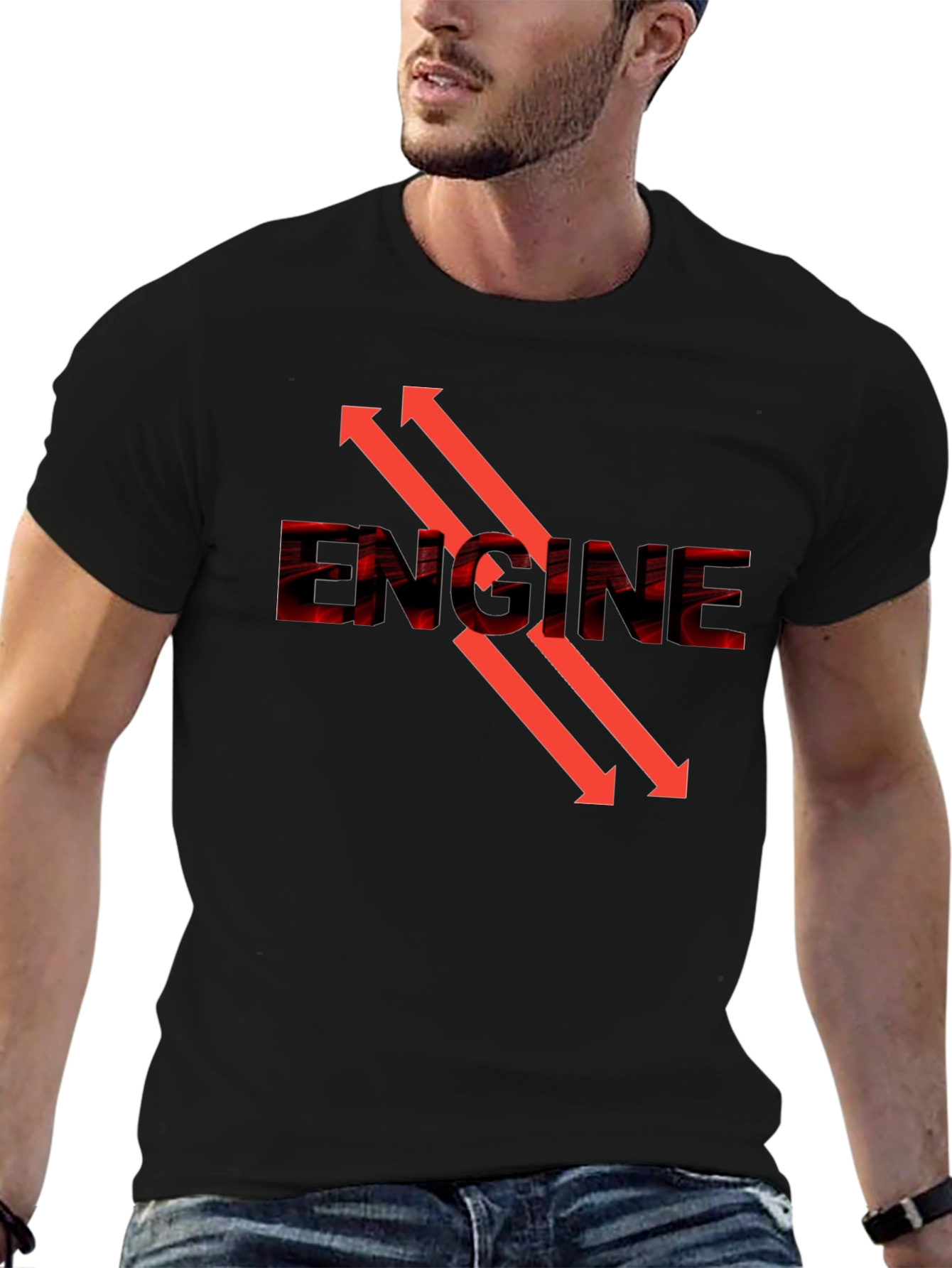Engine Arrow Graphic Tee - Cool Automotive Design