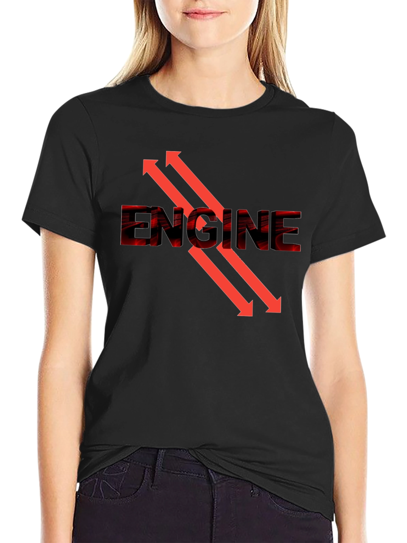 Engine Arrow Graphic Tee - Cool Automotive Design
