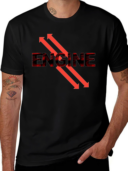Engine Arrow Graphic Tee - Cool Automotive Design