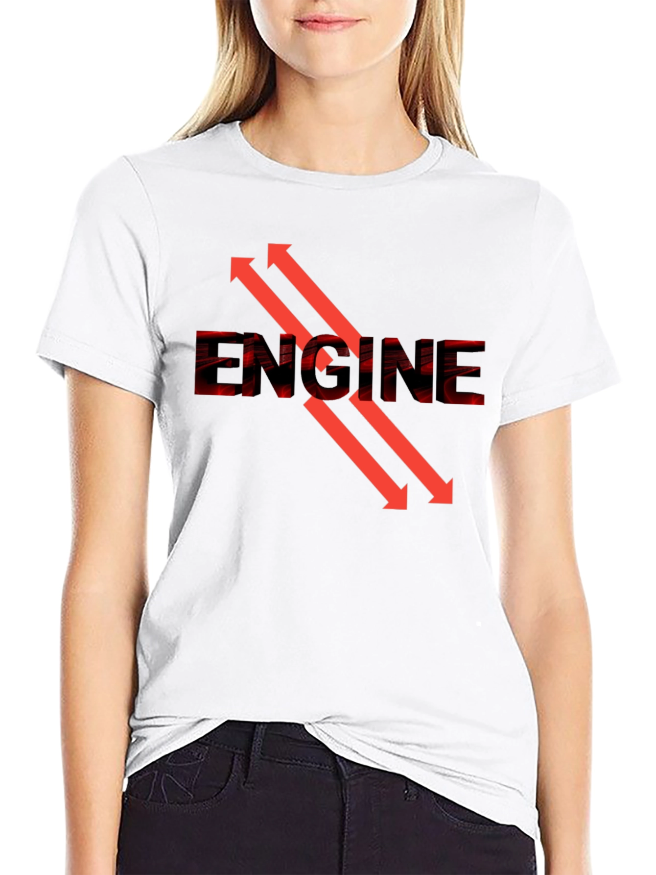Engine Arrow Graphic Tee - Cool Automotive Design