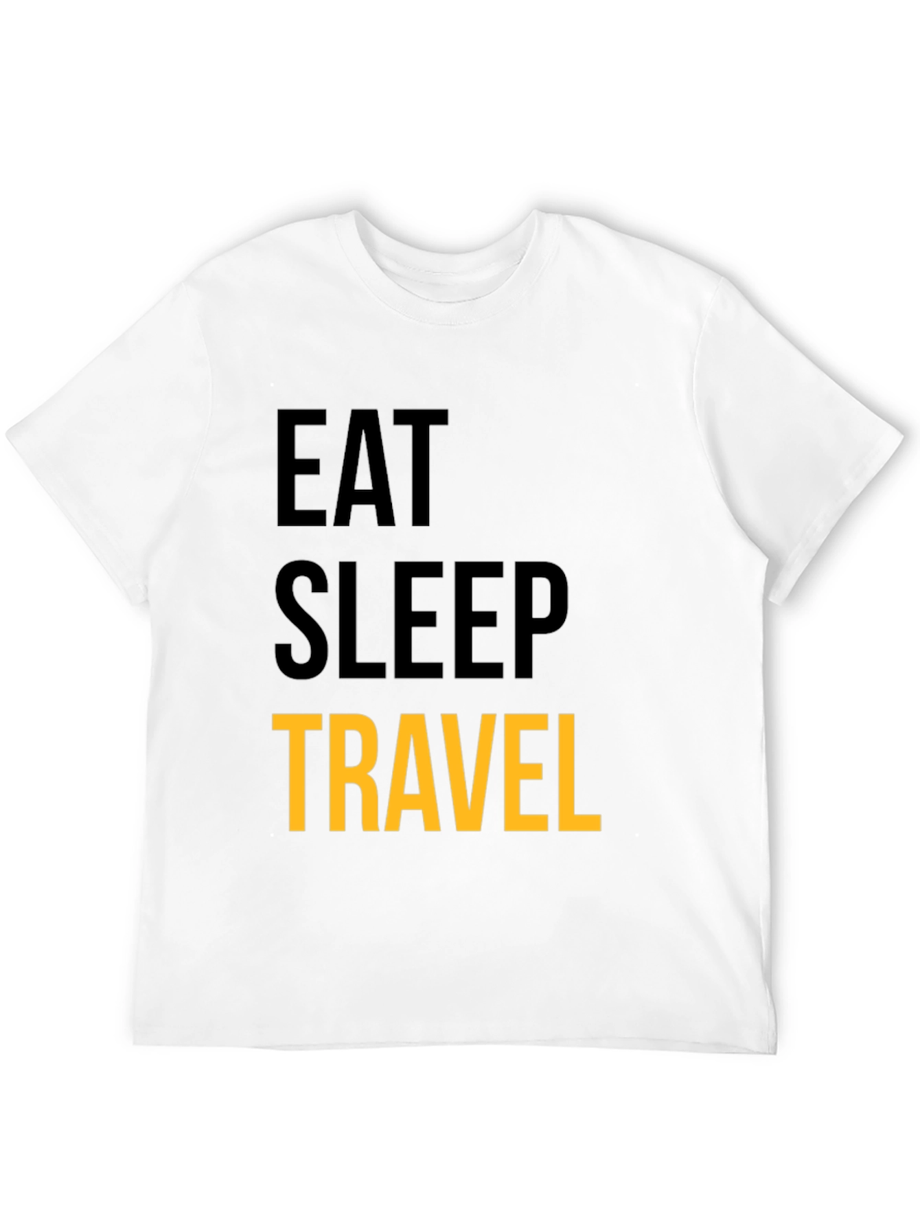 Eat Sleep Travel Graphic Tee - Black Cotton T-Shirt