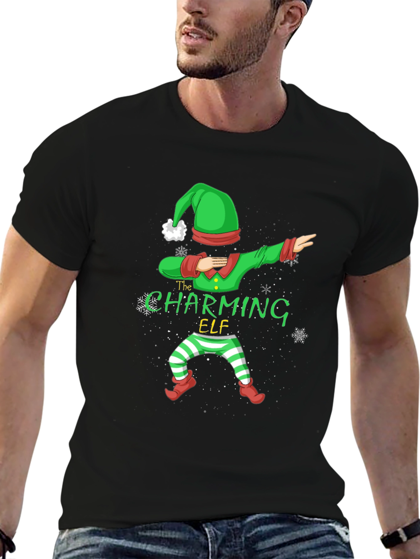 Charming Elf Dabbing Christmas T-Shirt