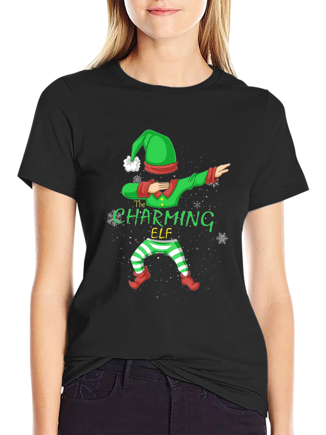Charming Elf Dabbing Christmas T-Shirt