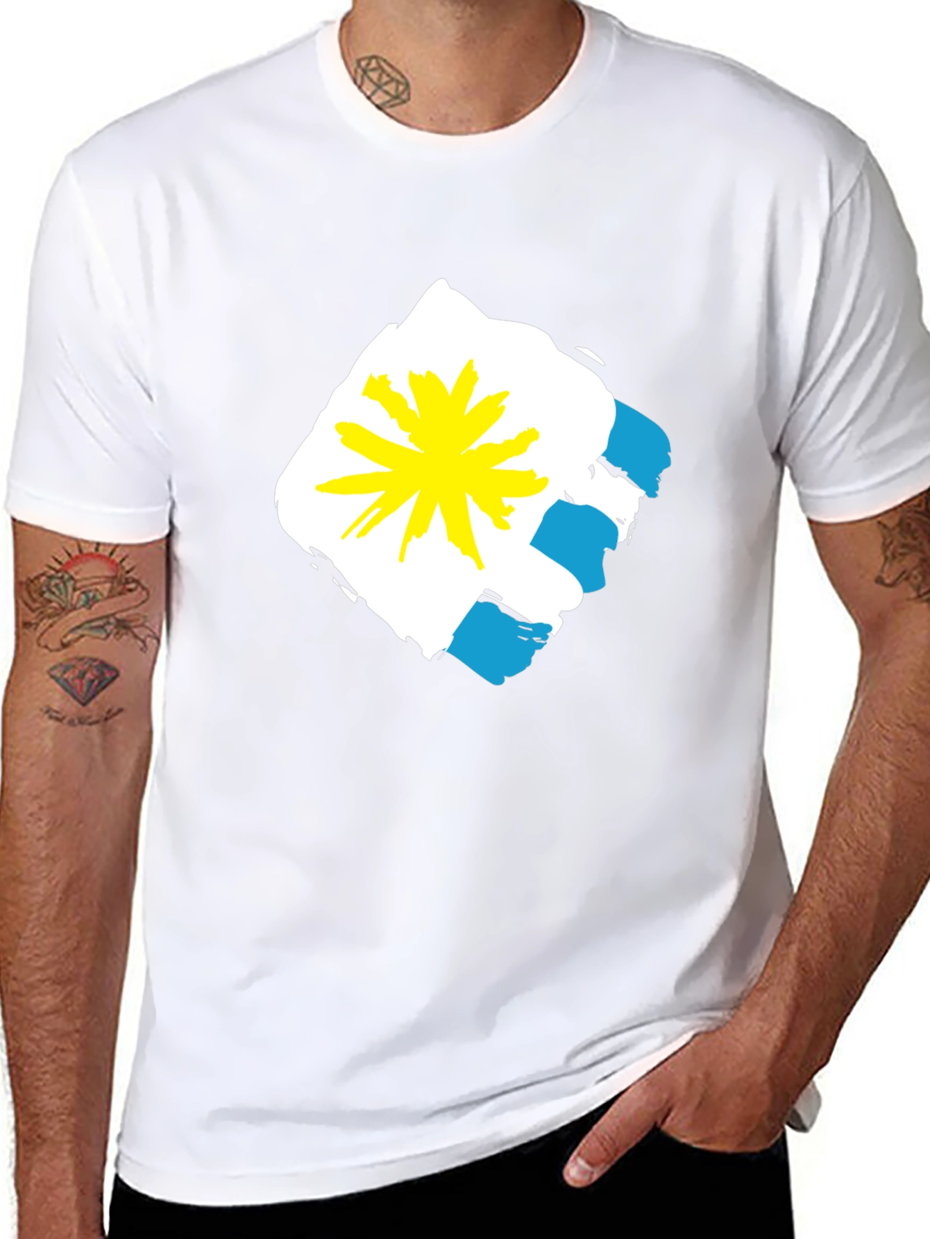 Abstract Graphic Tee - Black Casual Shirt