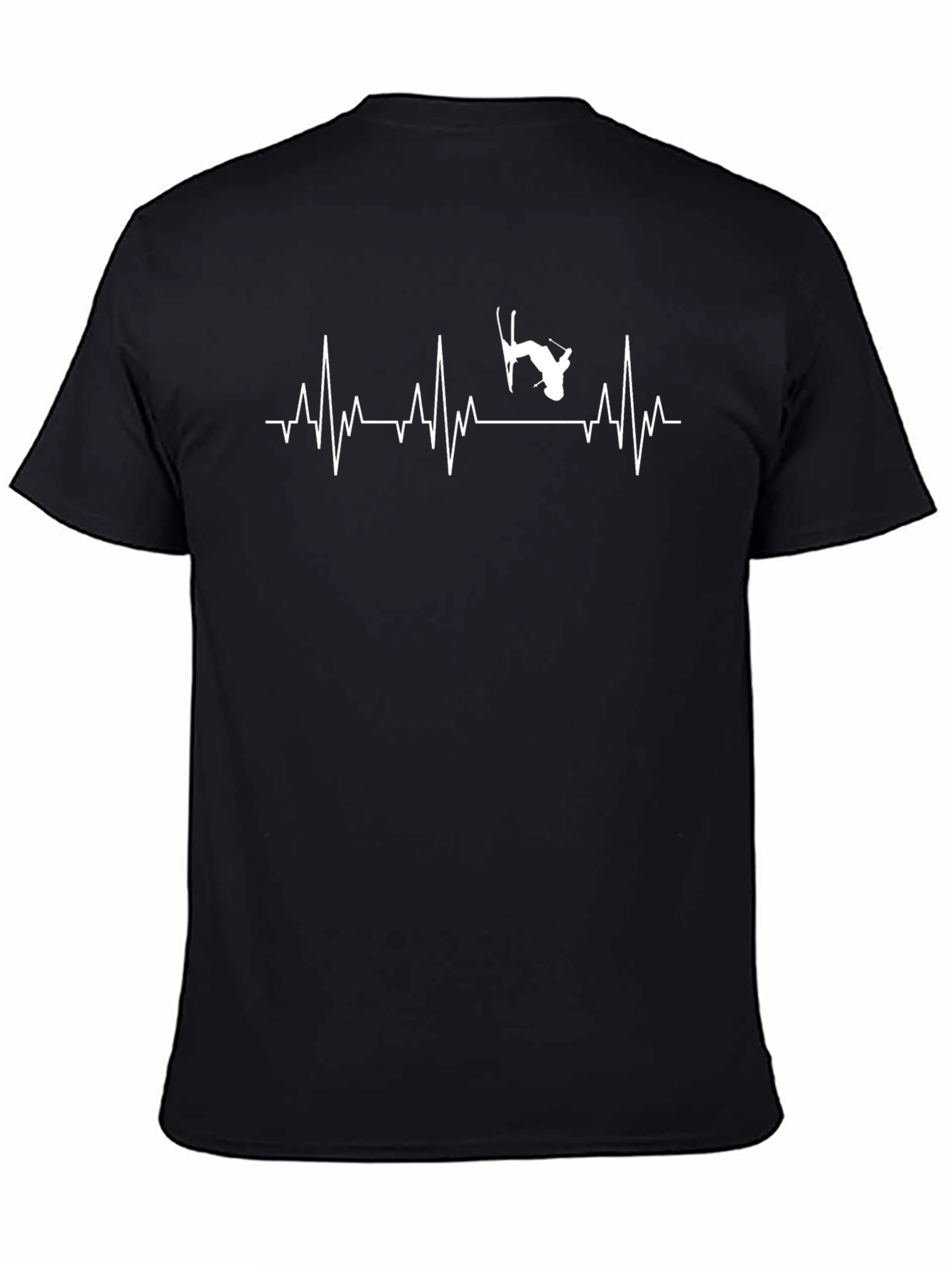Ski Heartbeat T-Shirt - Black