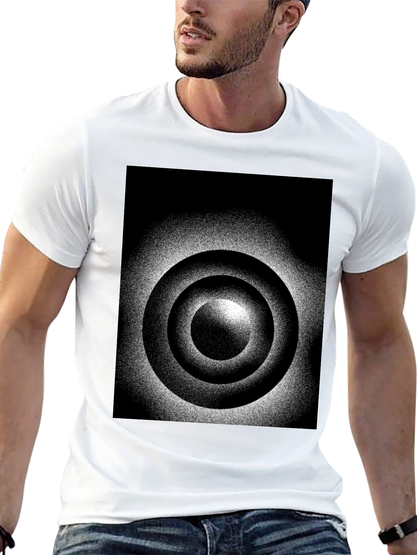 Abstract Target Graphic Black T-Shirt