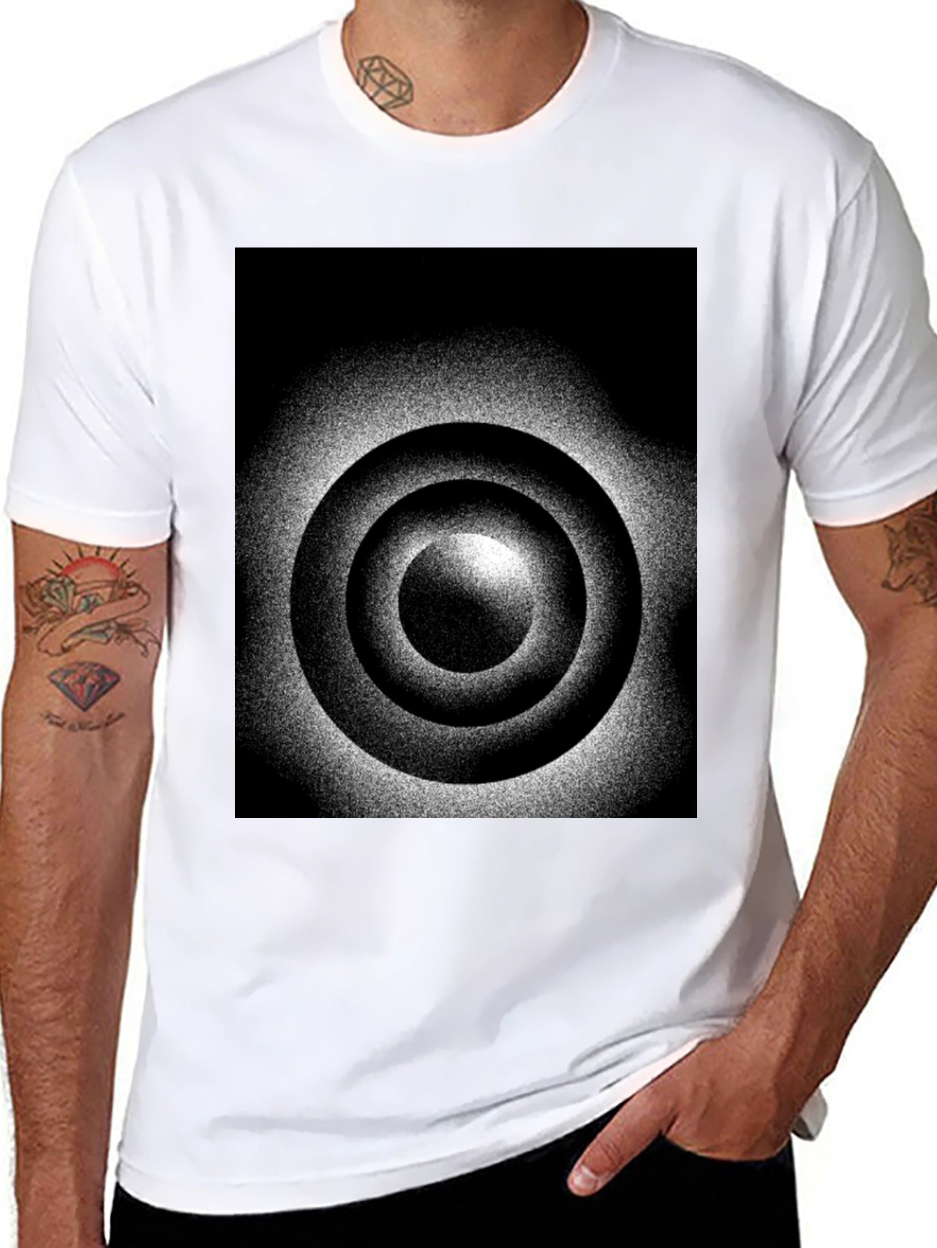 Abstract Target Graphic Black T-Shirt