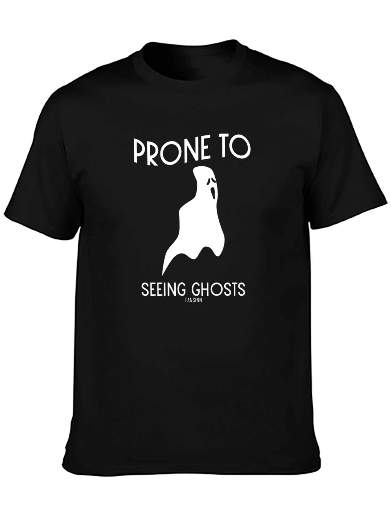 Prone to Seeing Ghosts Black Graphic T-Shirt