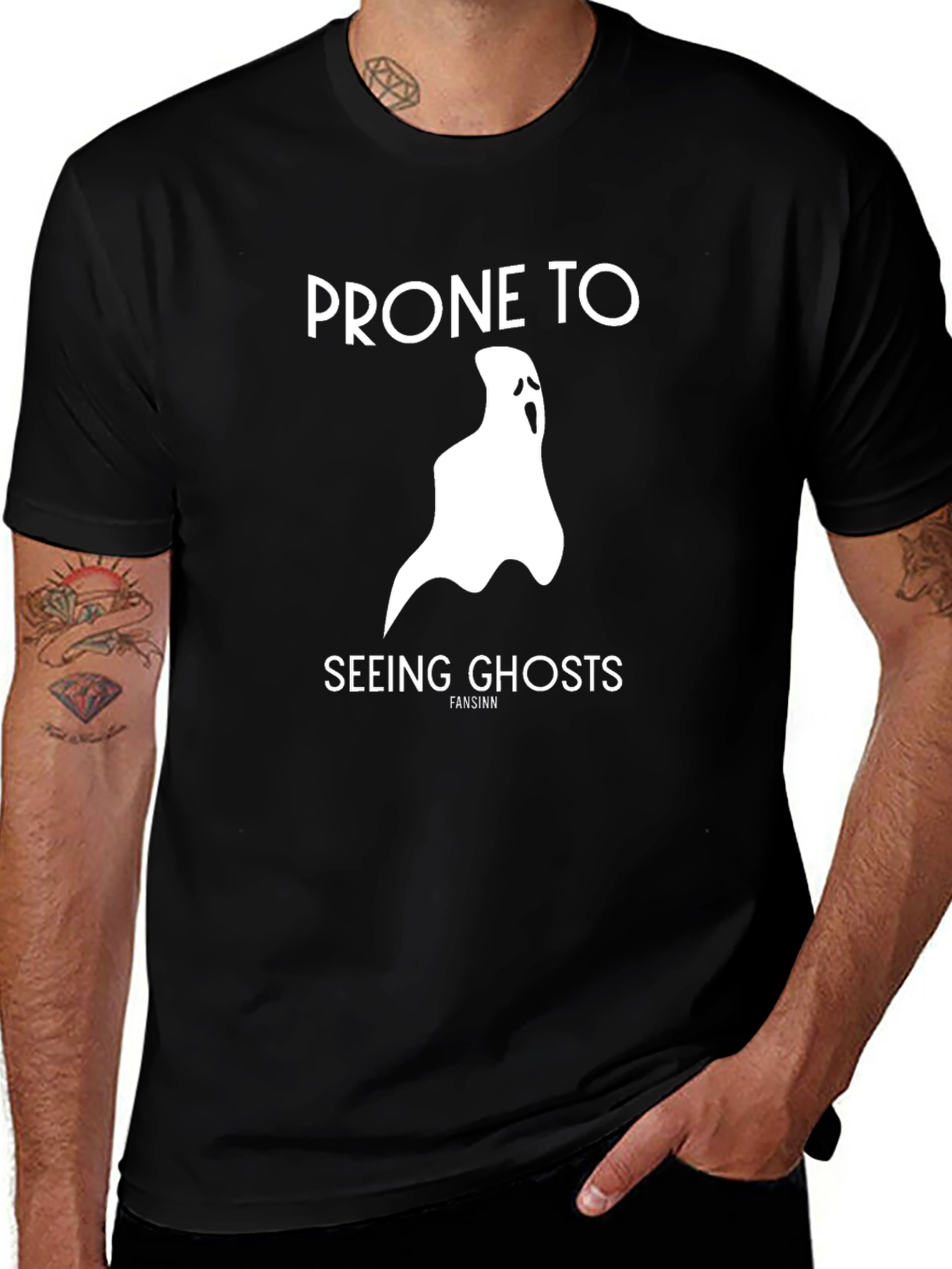 Prone to Seeing Ghosts Black Graphic T-Shirt
