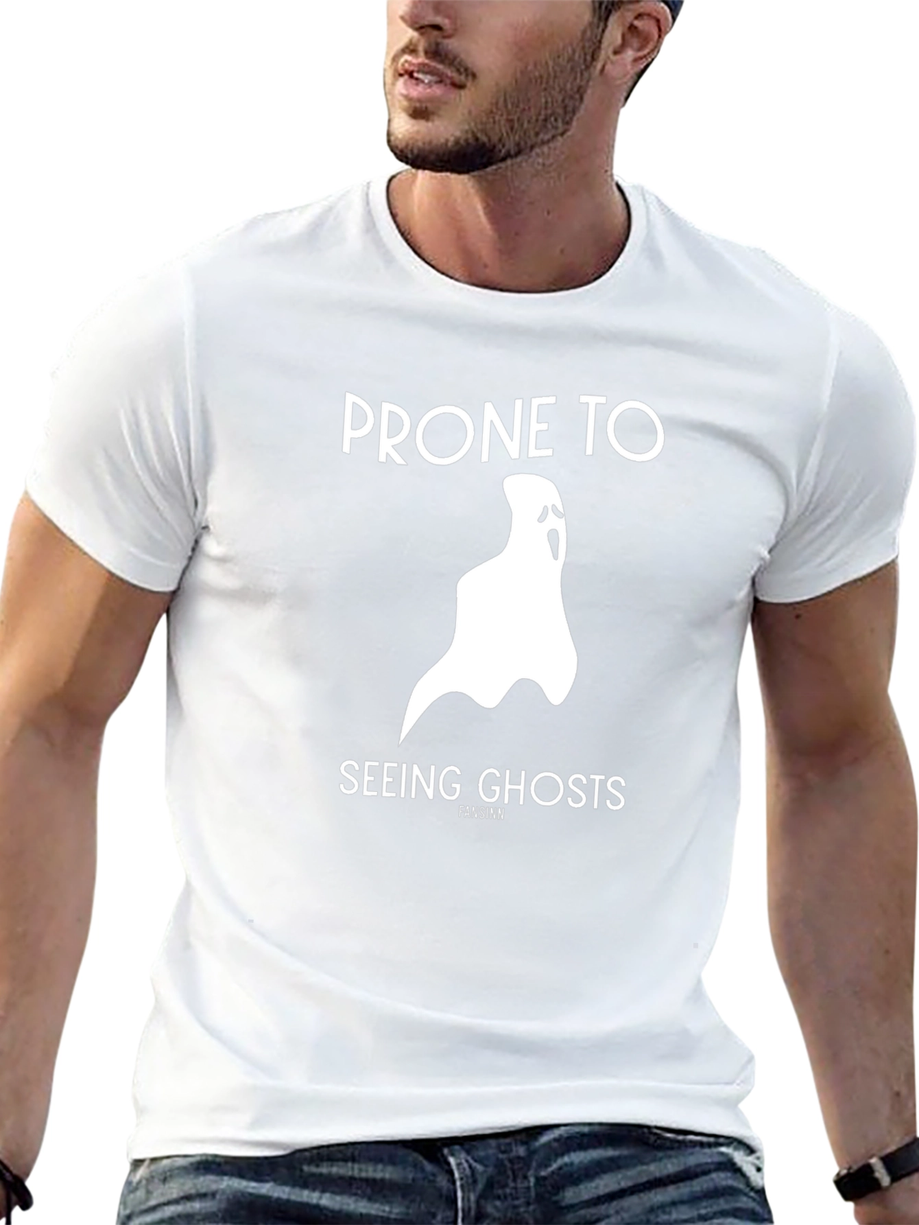 Prone to Seeing Ghosts Black Graphic T-Shirt