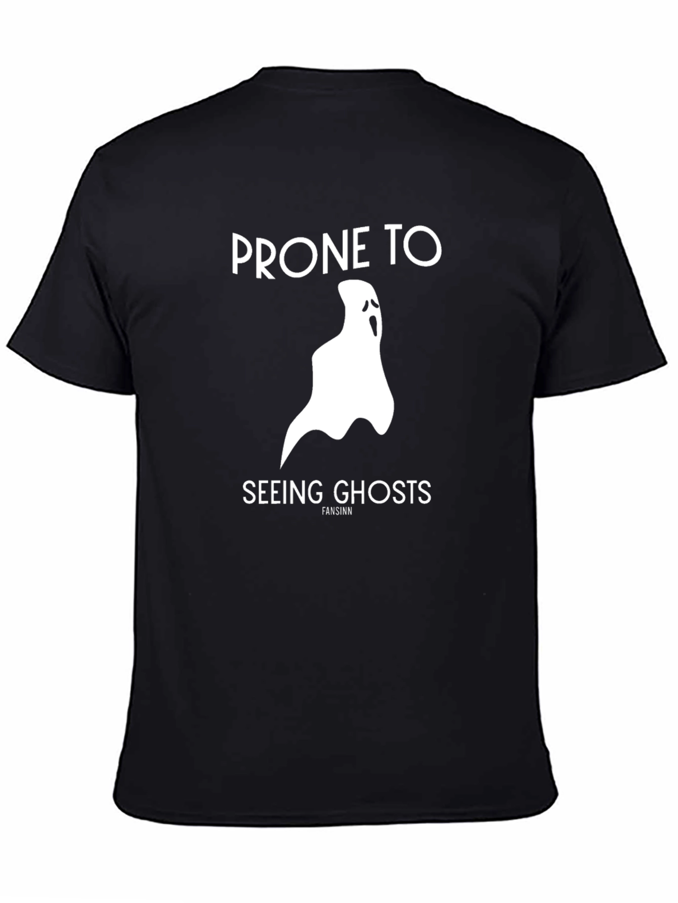 Prone to Seeing Ghosts Black Graphic T-Shirt