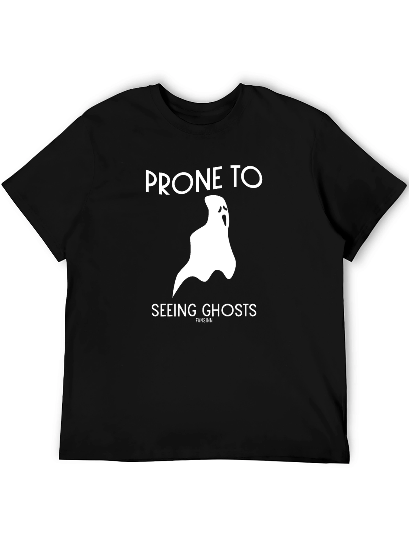 Prone to Seeing Ghosts Black Graphic T-Shirt