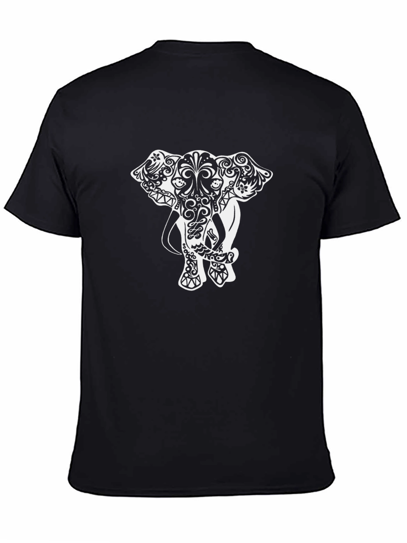 Elephant Mandala Graphic Tee - Stylish Black T-Shirt