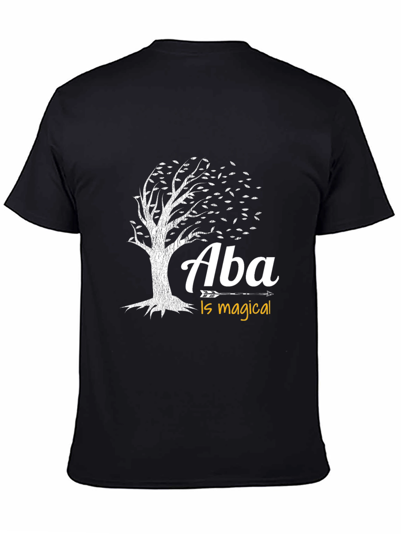 Aba Is Magical Tree Graphic T-Shirt - Black