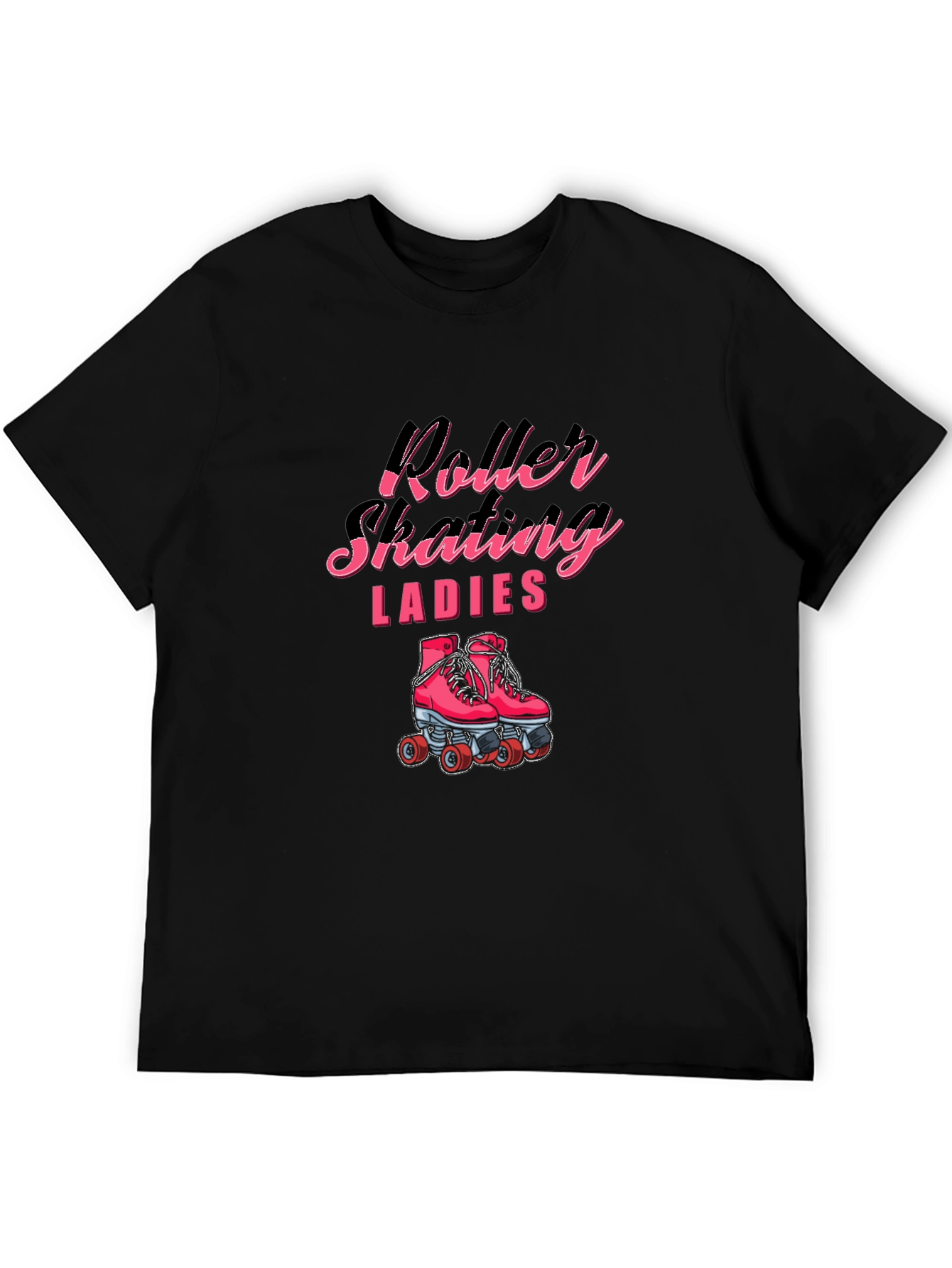 Roller Skating Ladies Graphic Tee - Black