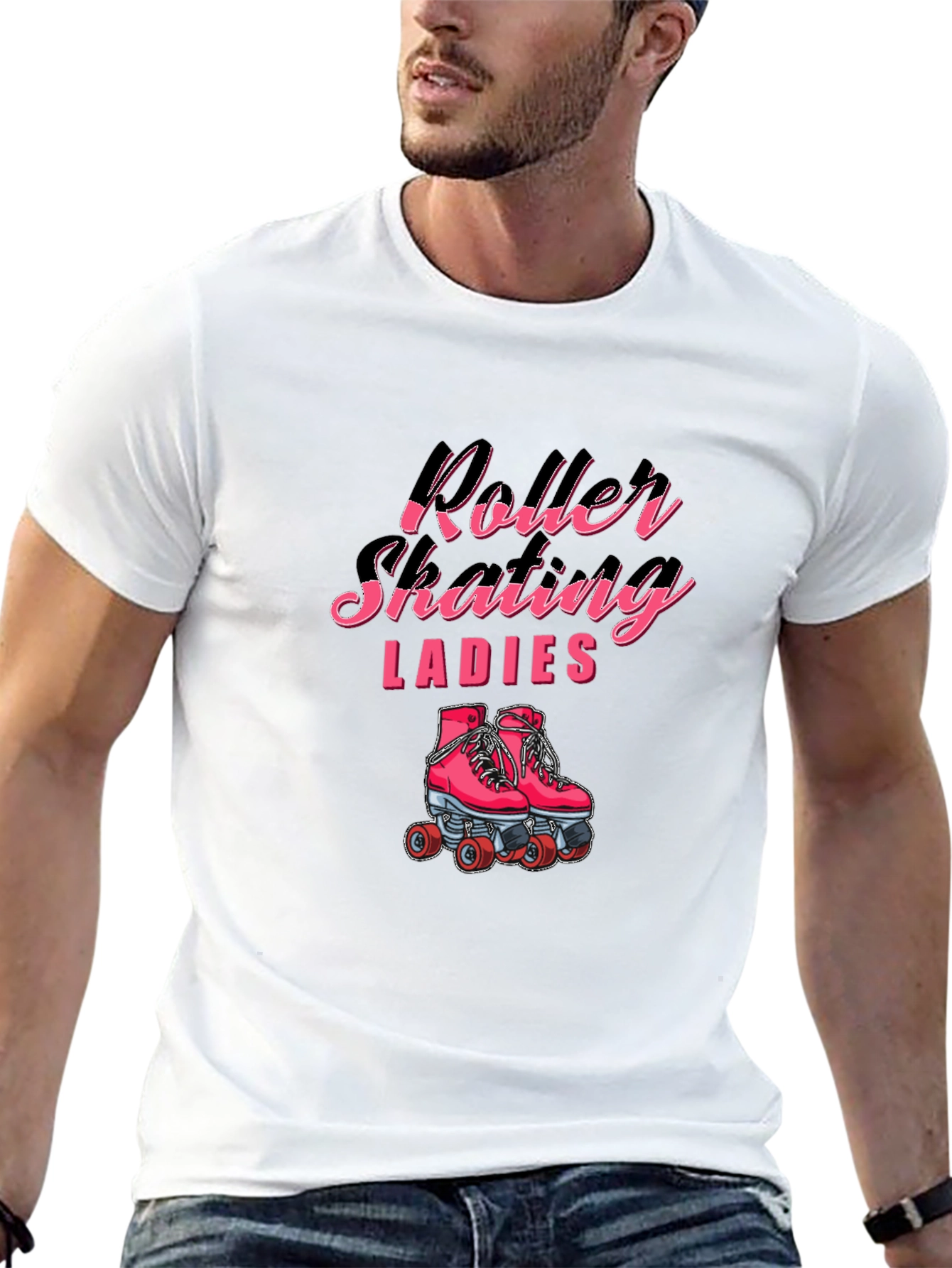 Roller Skating Ladies Graphic Tee - Black