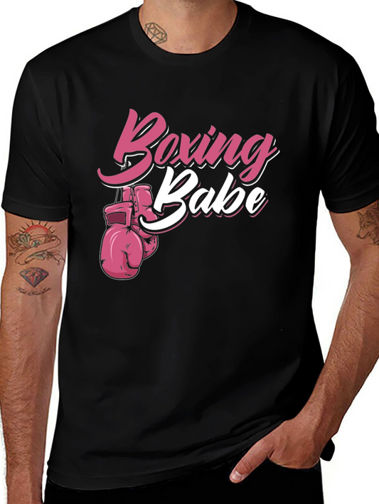 Boxing Babe T-Shirt - Pink Boxing Gloves Design
