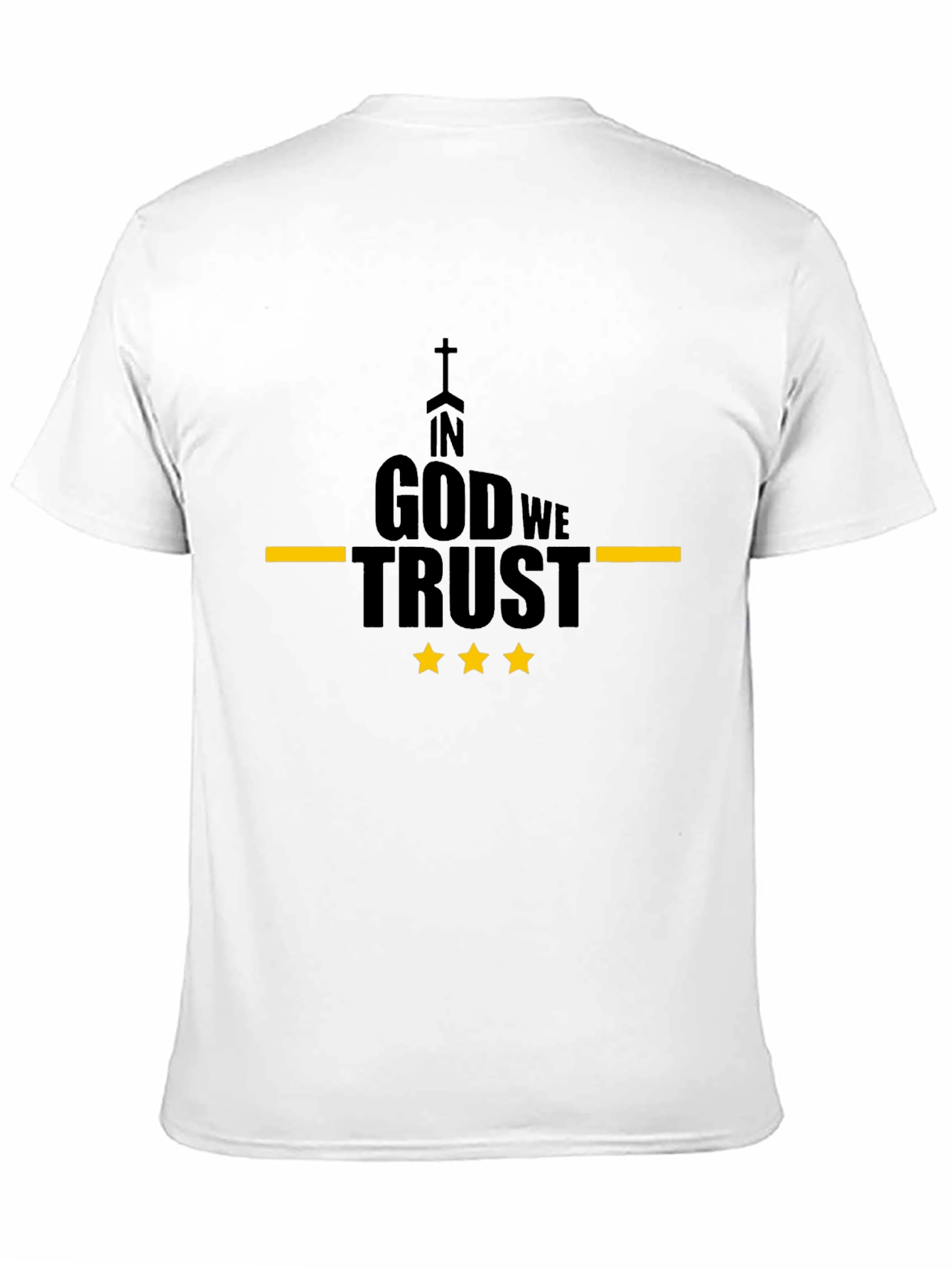 In God We Trust Black T-Shirt with Yellow Accents