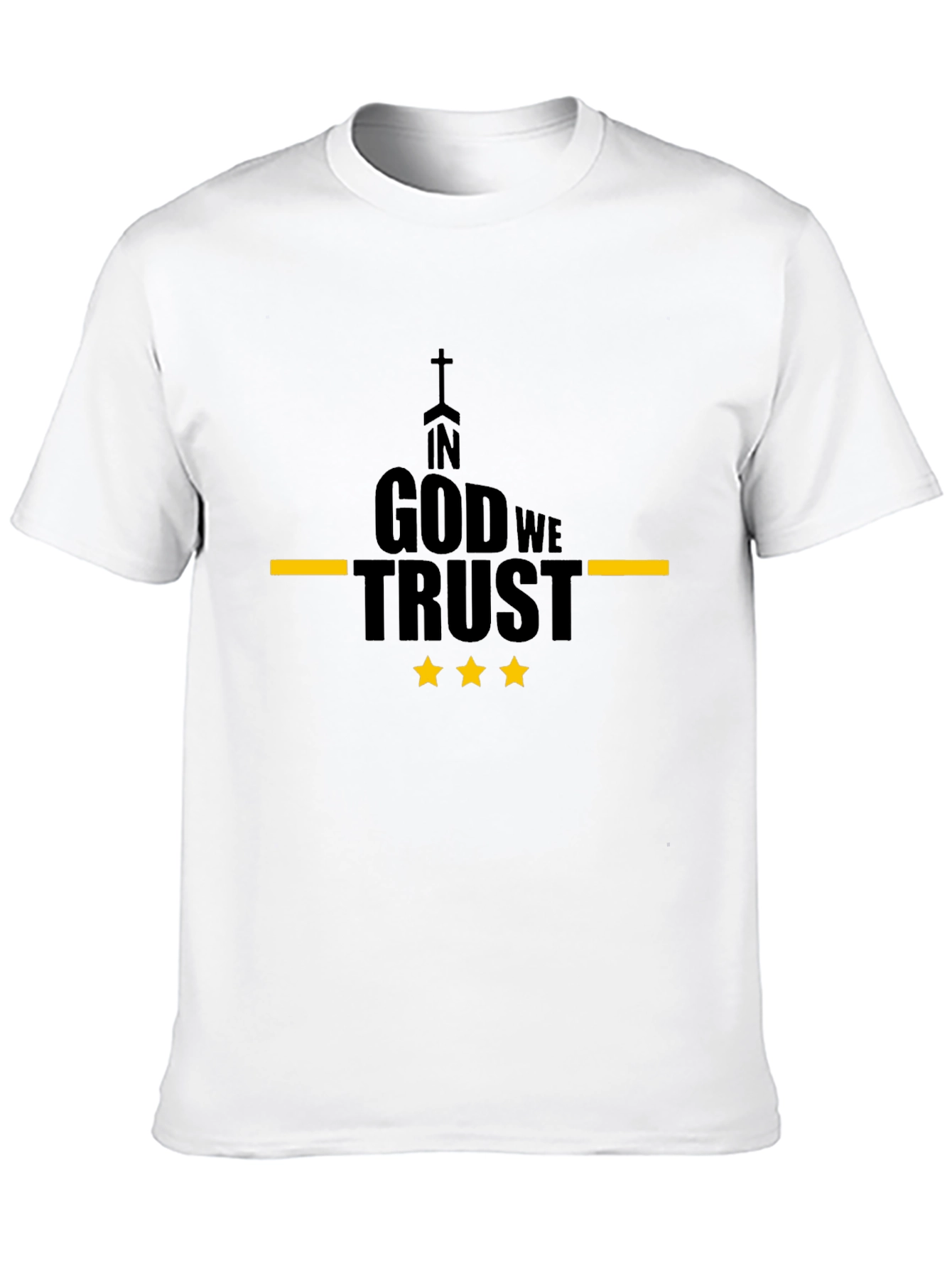 In God We Trust Black T-Shirt with Yellow Accents
