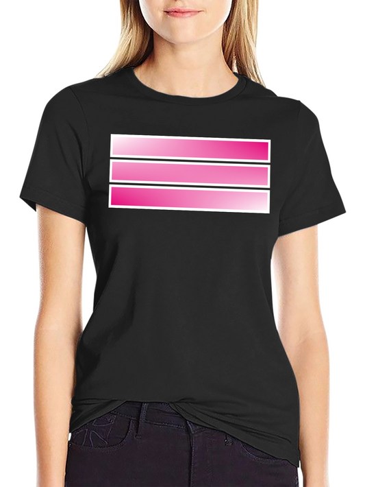 Striped Pink Graphic Tee - Mens Black T-Shirt