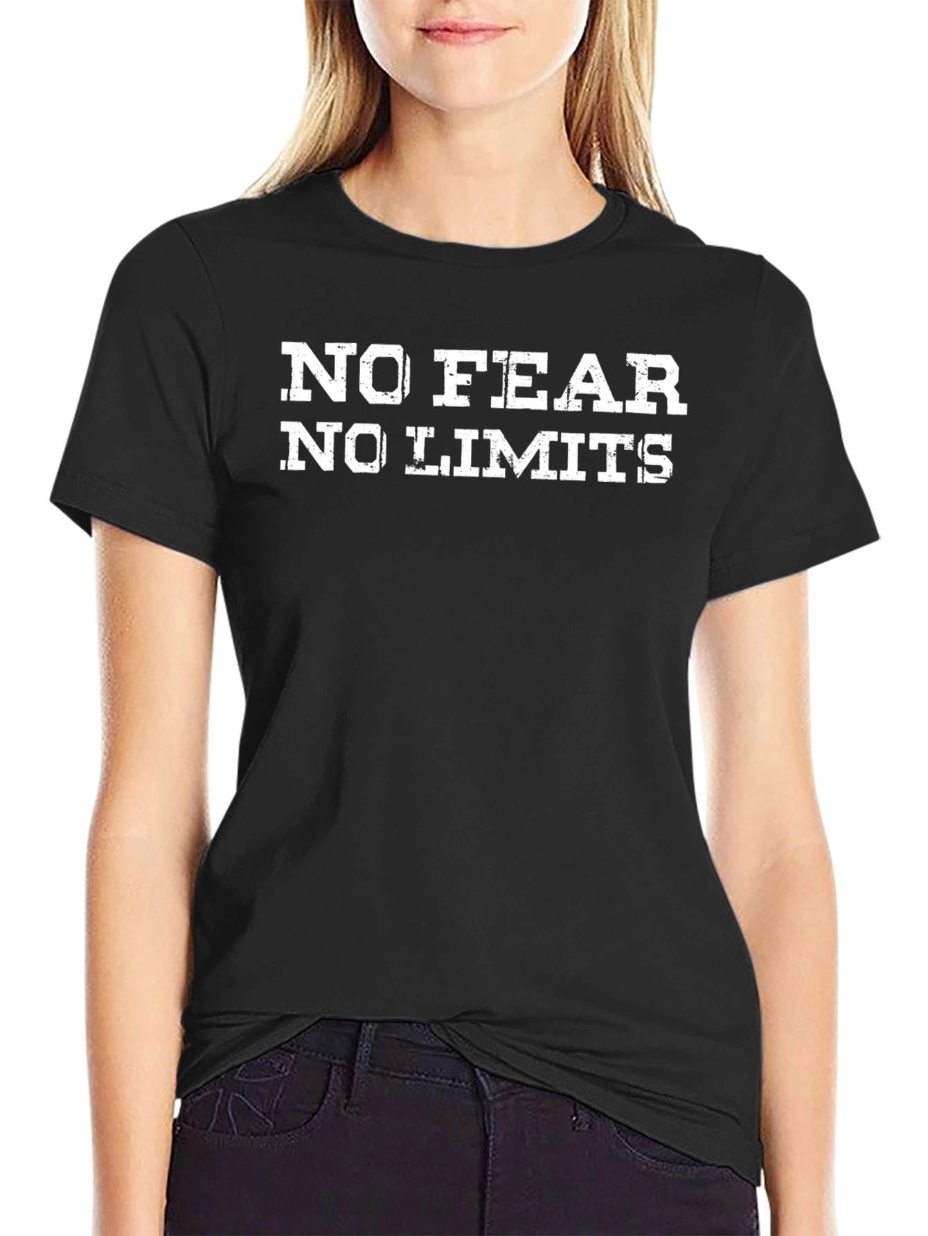 No Fear No Limits Graphic Tee - Black Cotton
