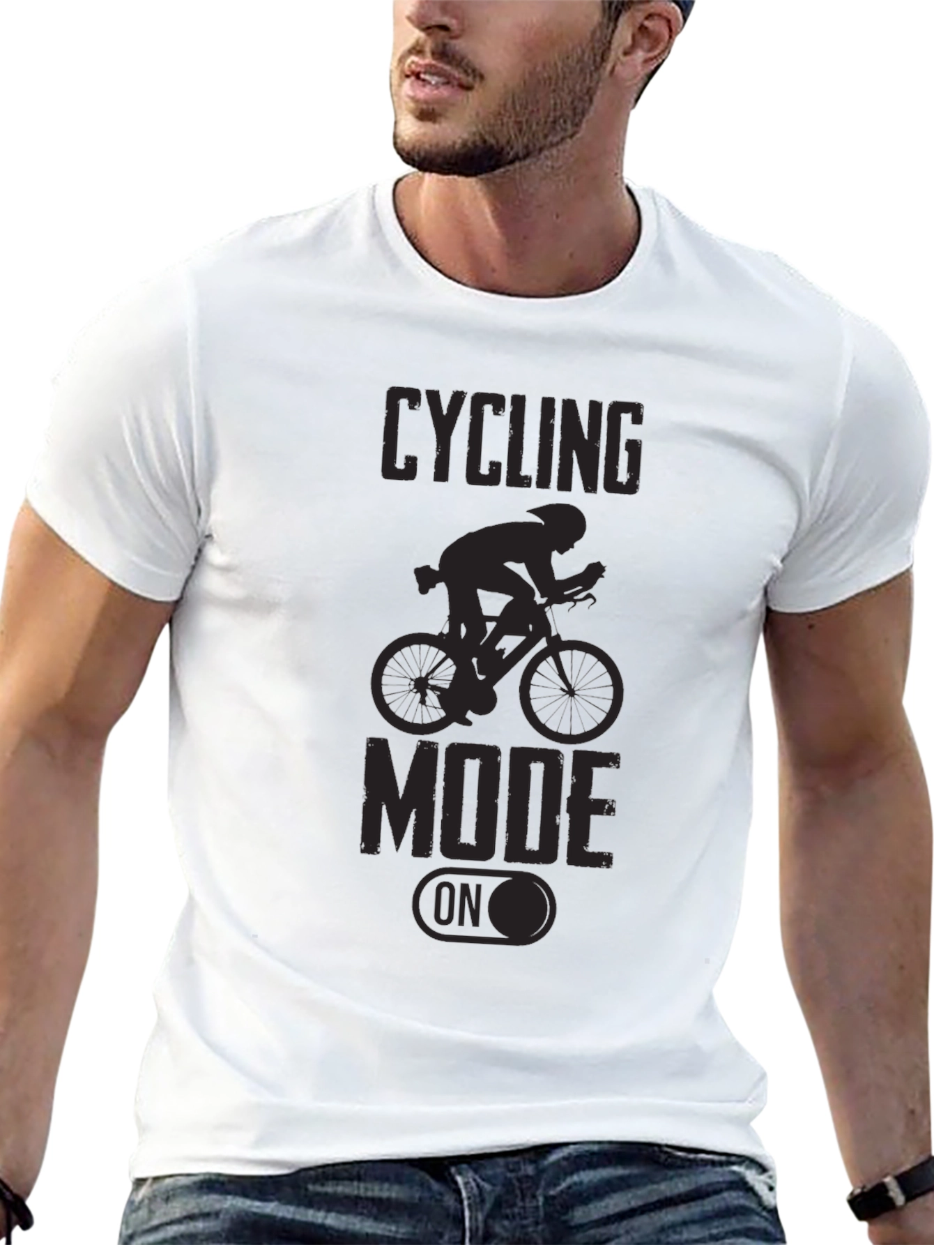 Cycling Mode On Black T-Shirt