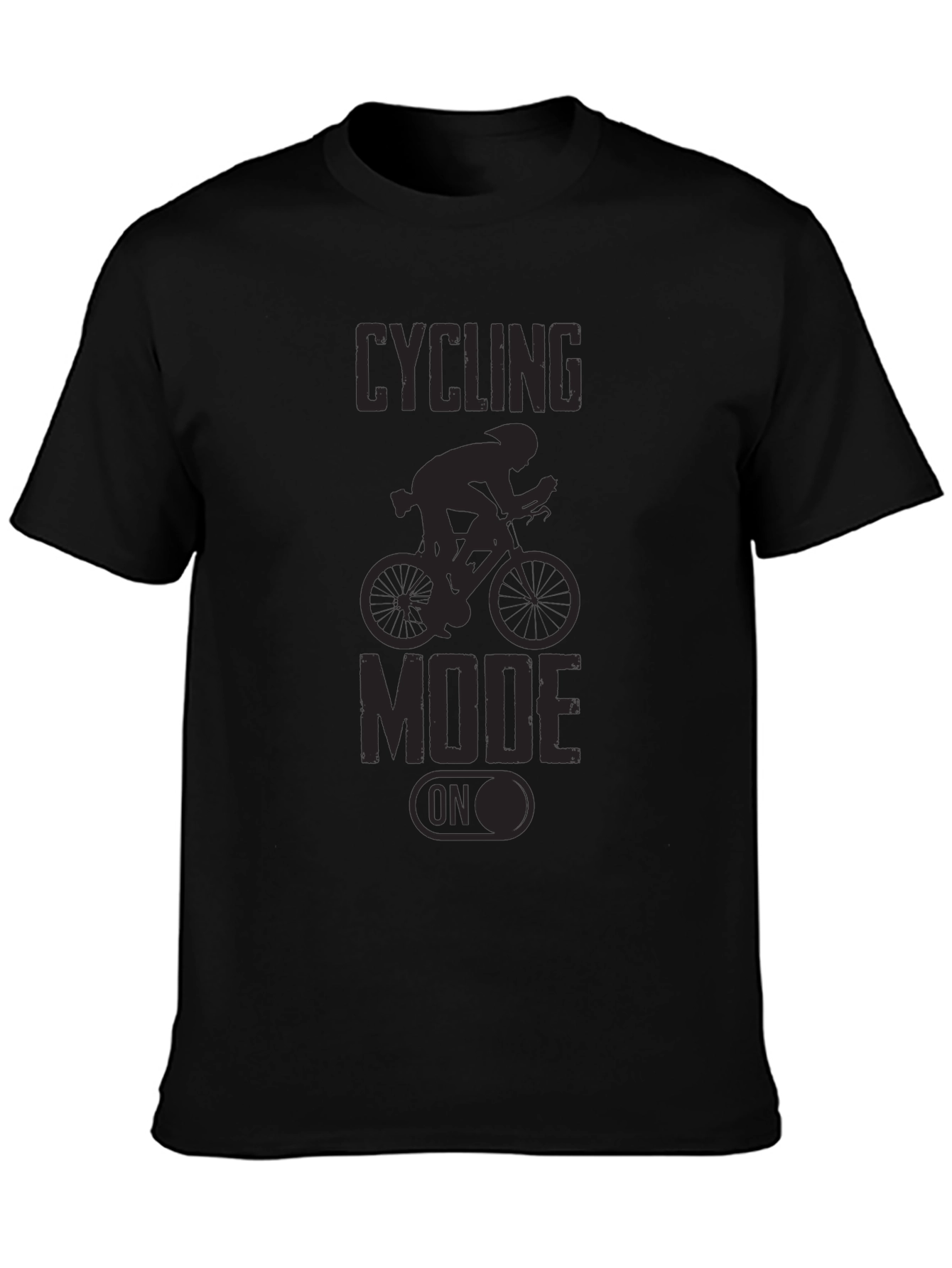 Cycling Mode On Black T-Shirt
