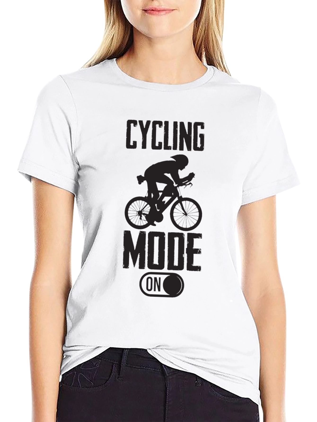 Cycling Mode On Black T-Shirt
