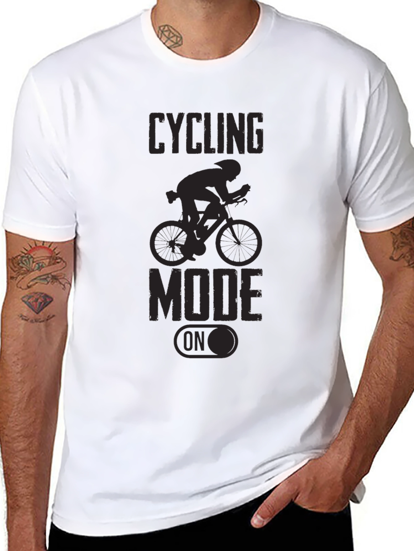 Cycling Mode On Black T-Shirt