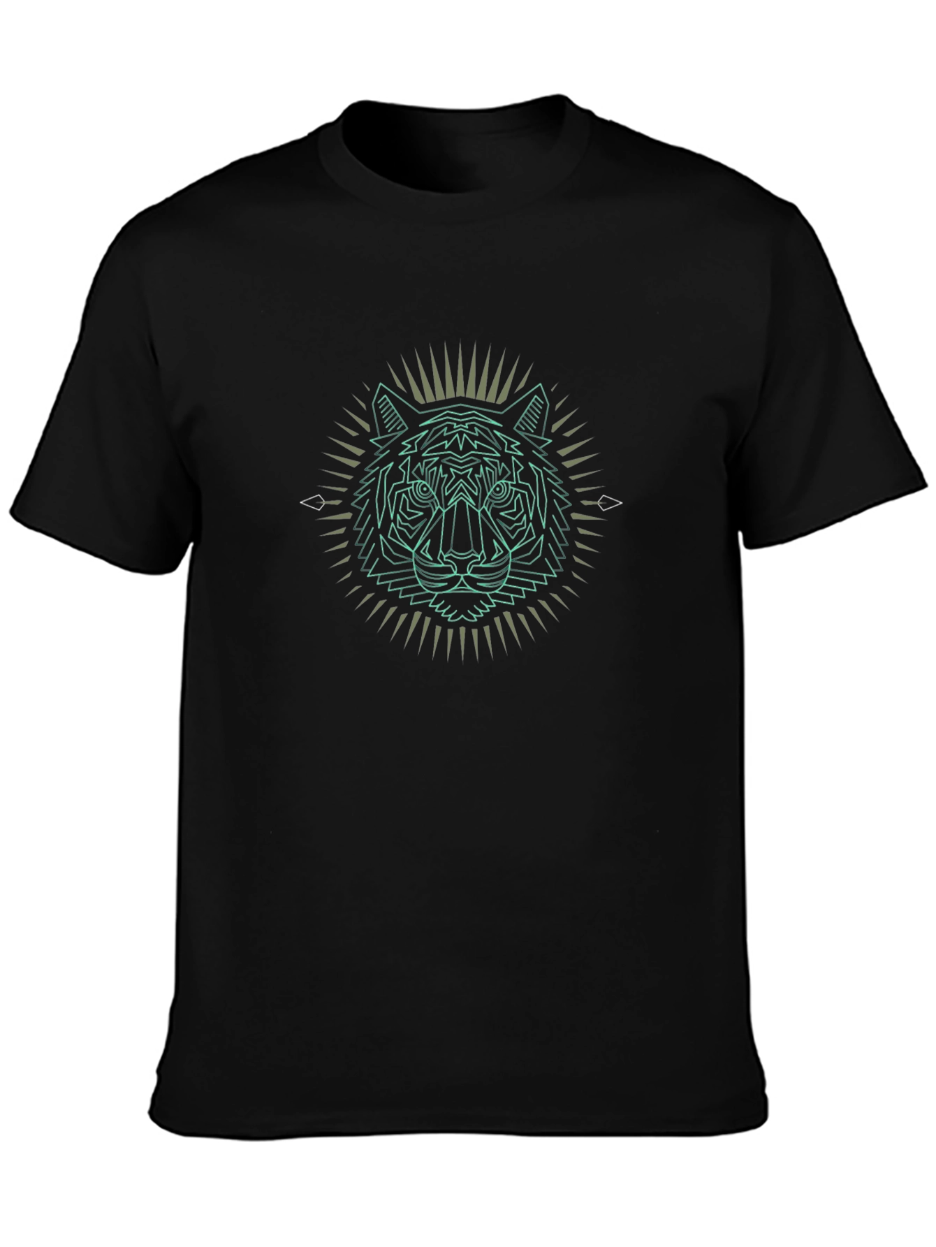 Geometric Tiger Graphic Tee - Modern Style