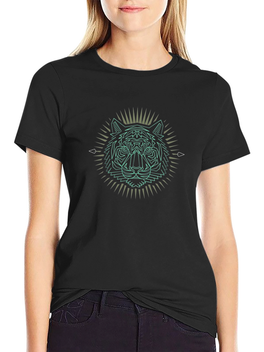 Geometric Tiger Graphic Tee - Modern Style