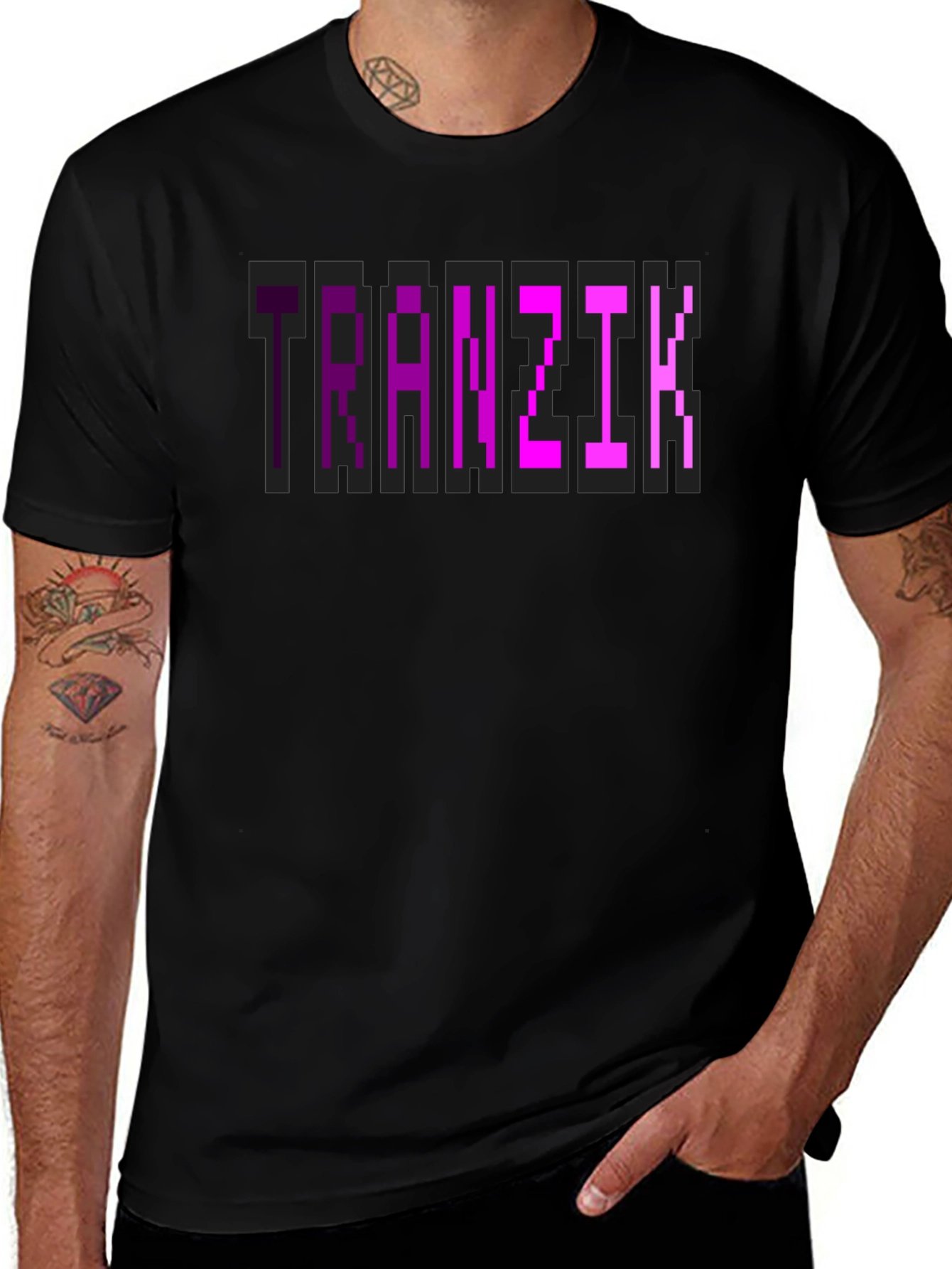 Tranzit Pixel Graphic Black T-Shirt
