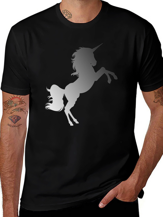 Unicorn Graphic Tee - Black Cotton Shirt