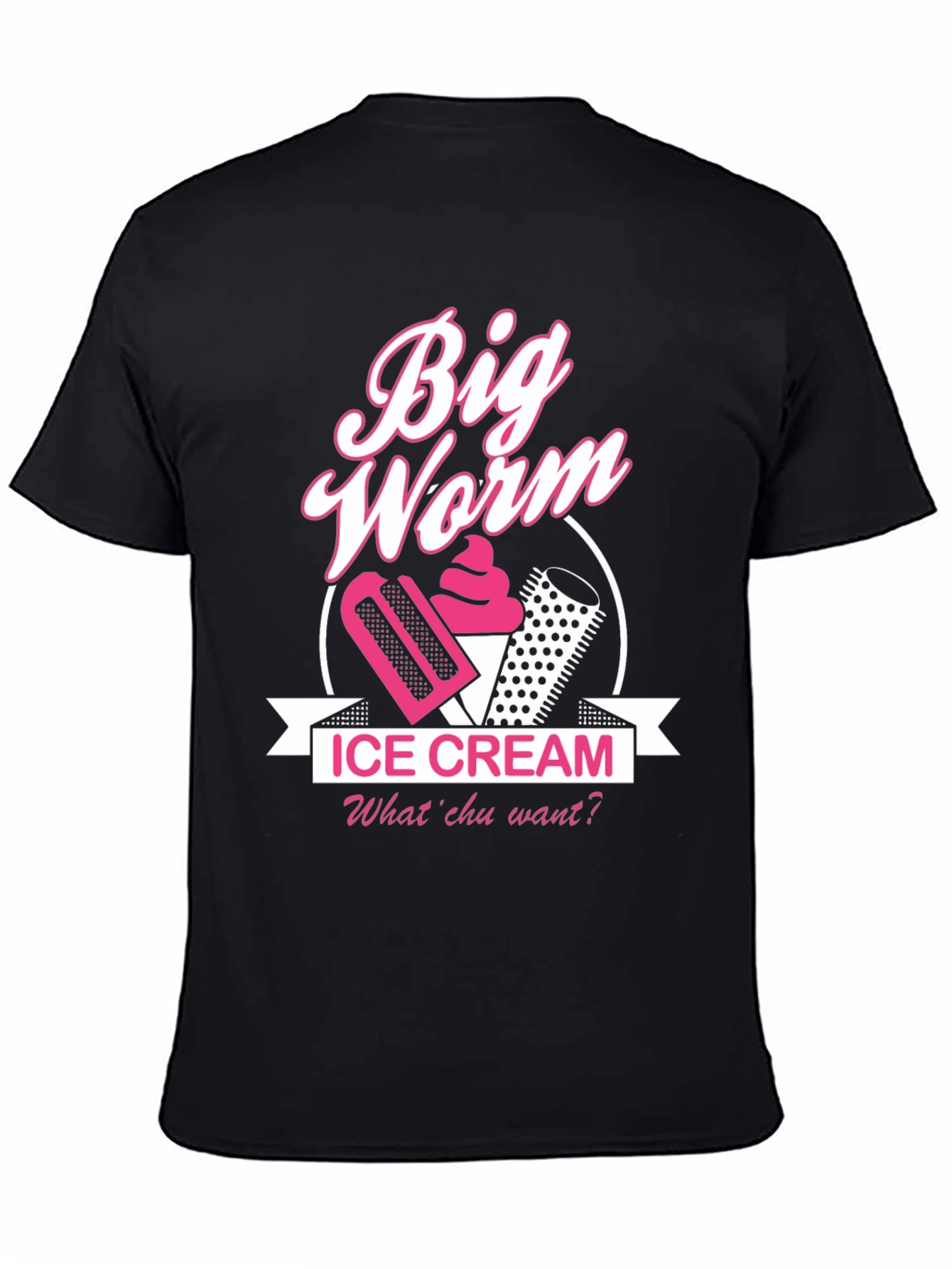 Big Worm Ice Cream Black T-Shirt