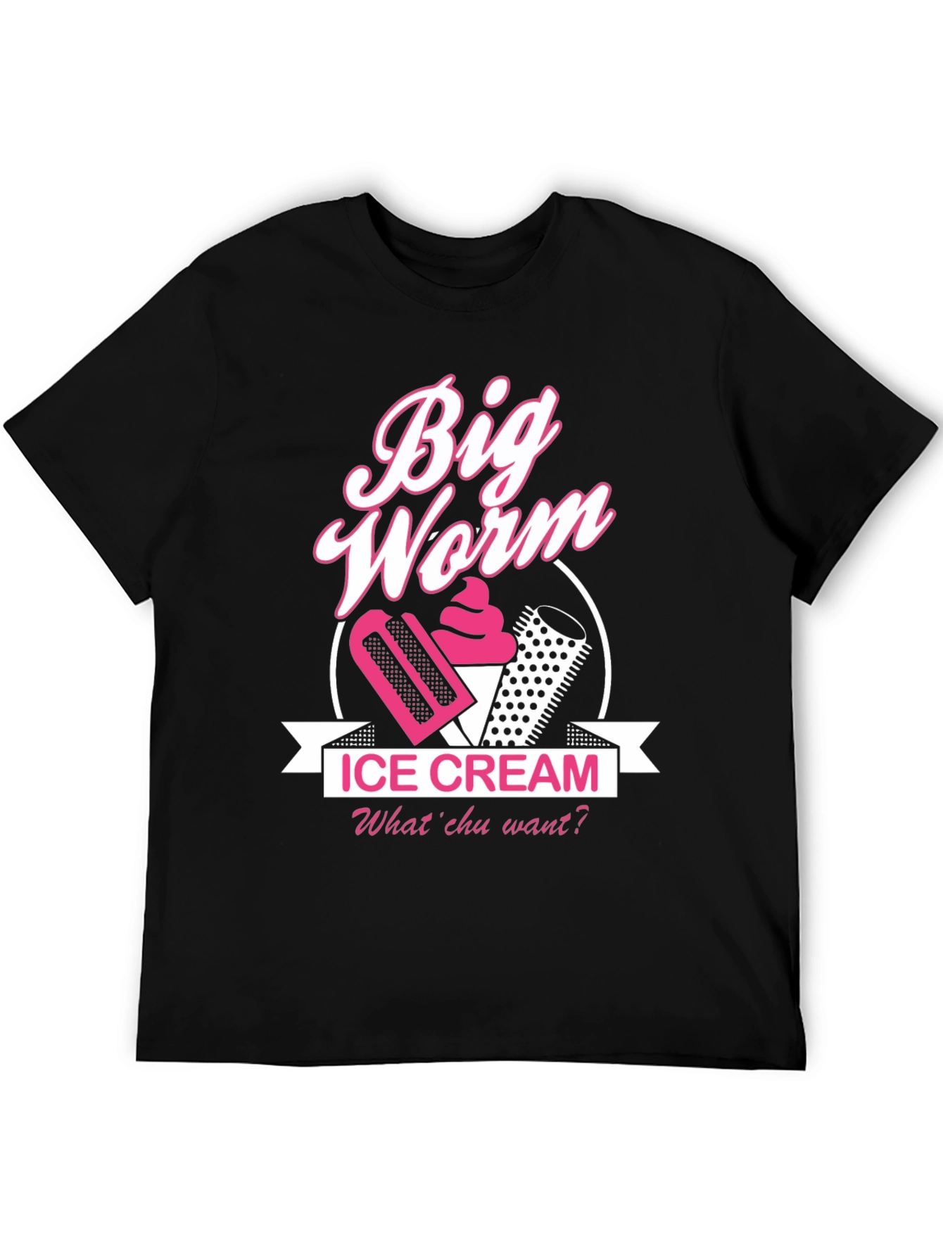 Big Worm Ice Cream Black T-Shirt