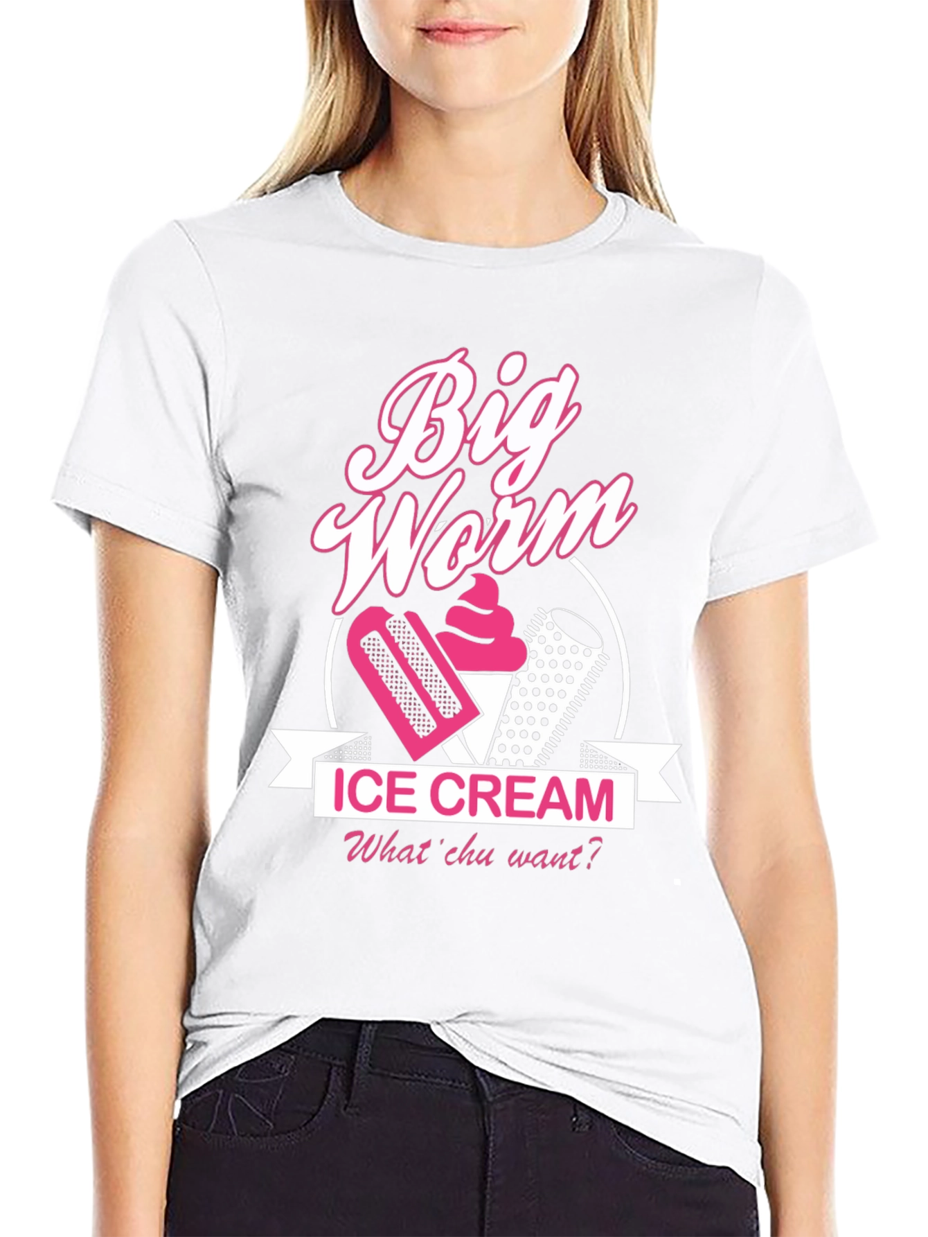 Big Worm Ice Cream Black T-Shirt