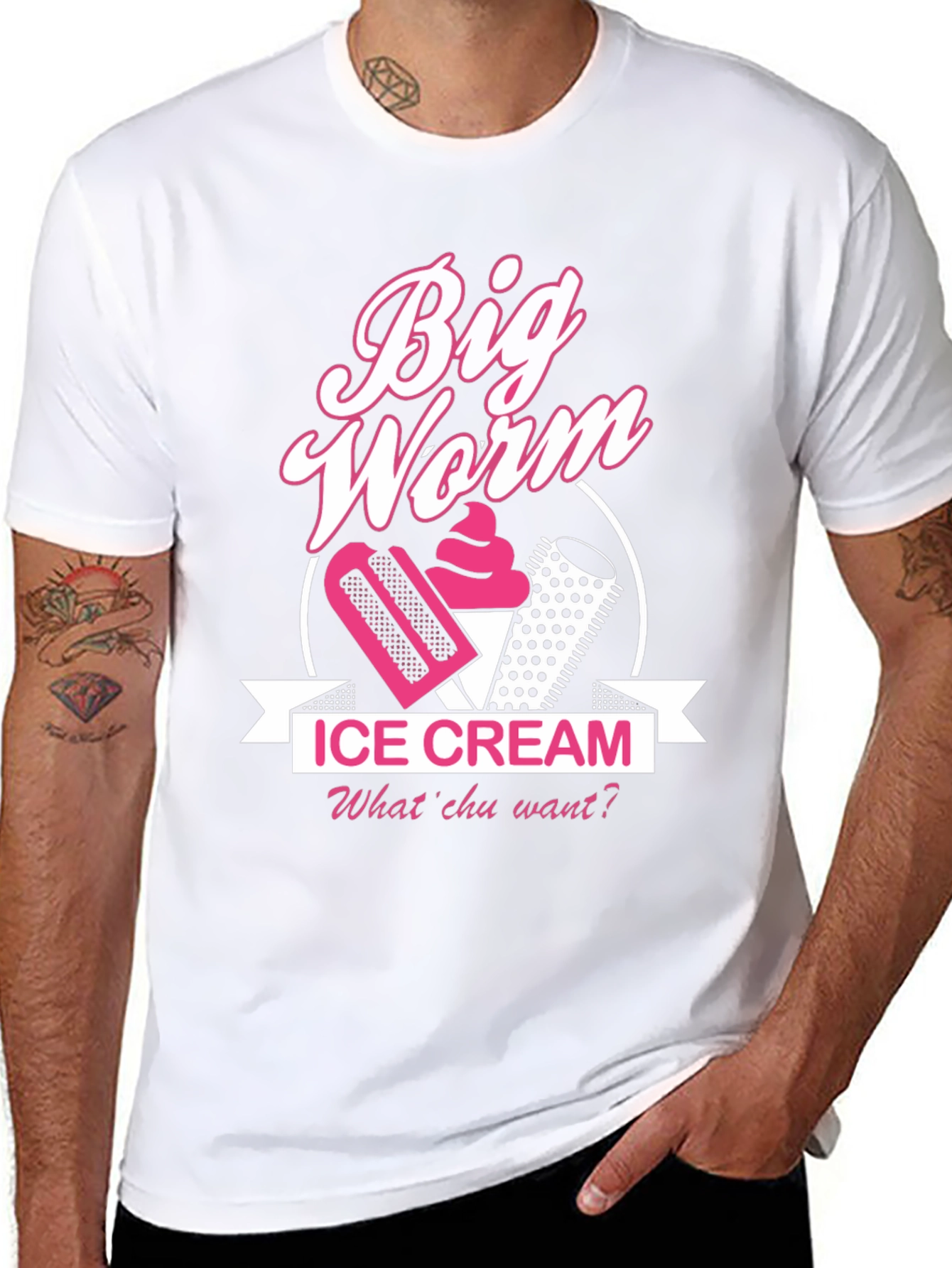 Big Worm Ice Cream Black T-Shirt