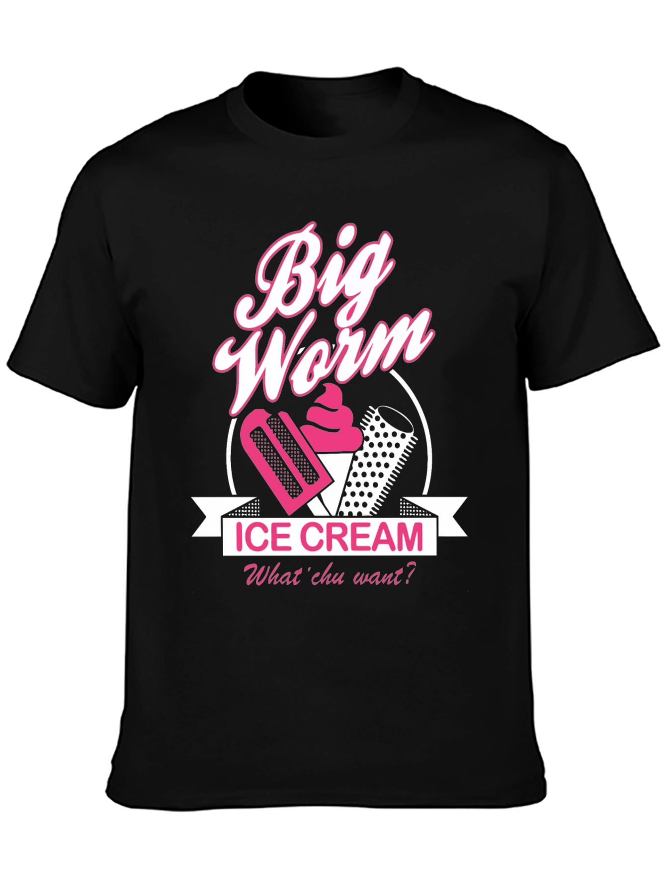 Big Worm Ice Cream Black T-Shirt