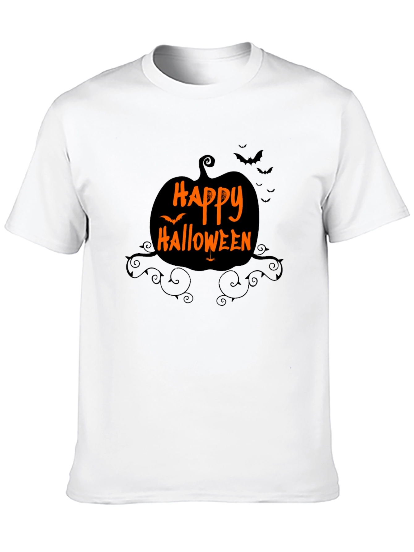 Happy Halloween Pumpkin Graphic Black T-Shirt
