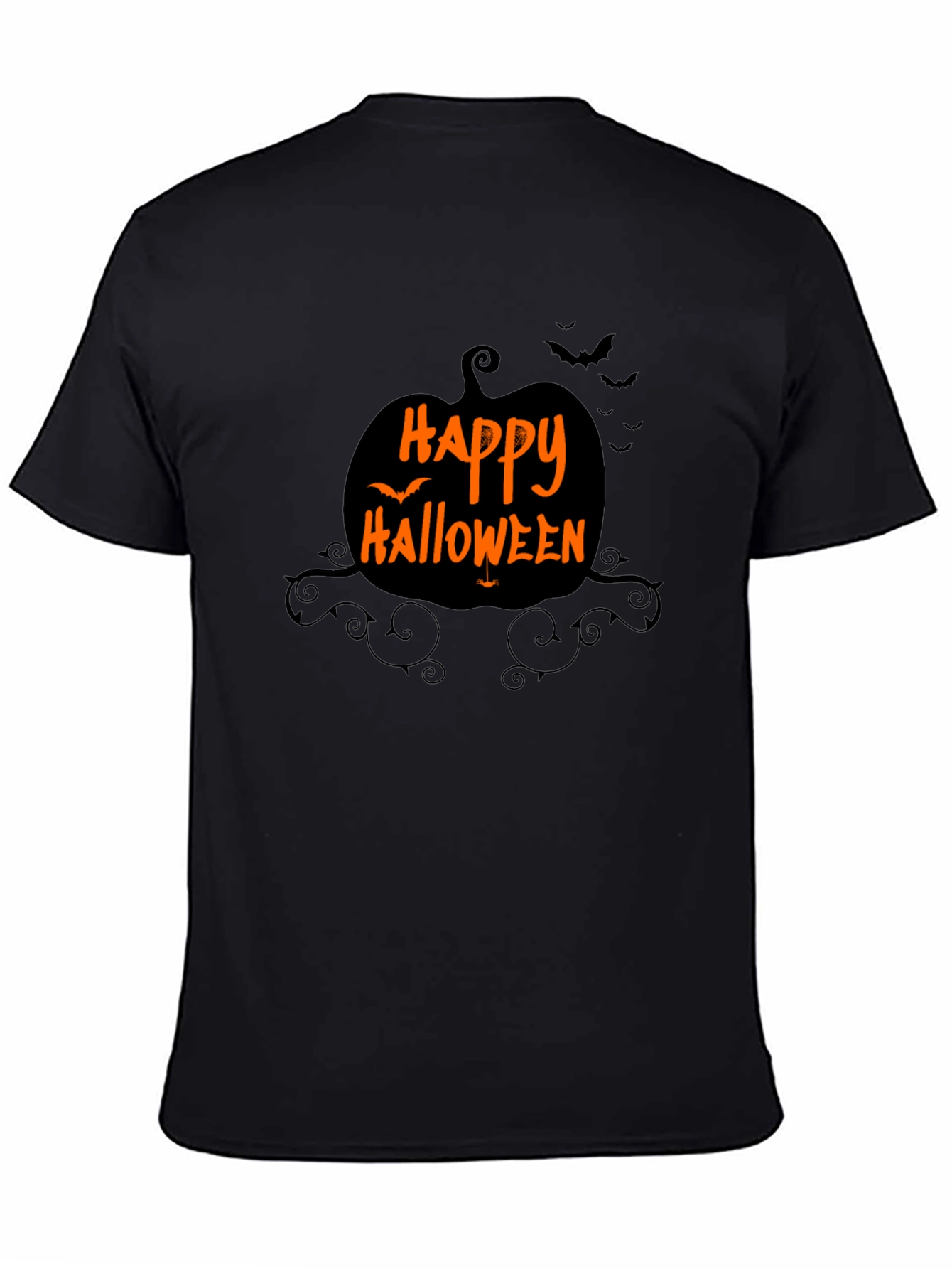 Happy Halloween Pumpkin Graphic Black T-Shirt
