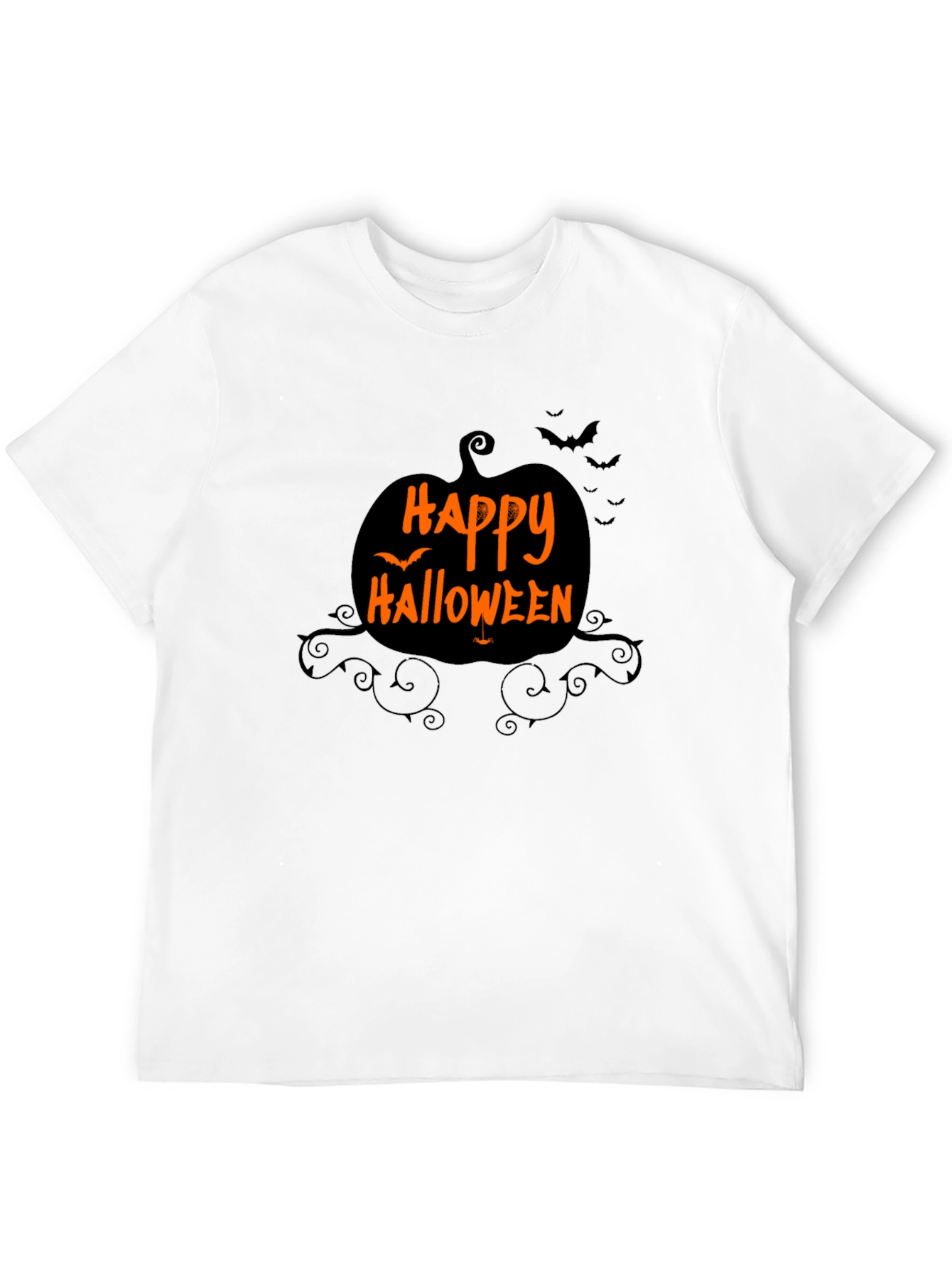 Happy Halloween Pumpkin Graphic Black T-Shirt