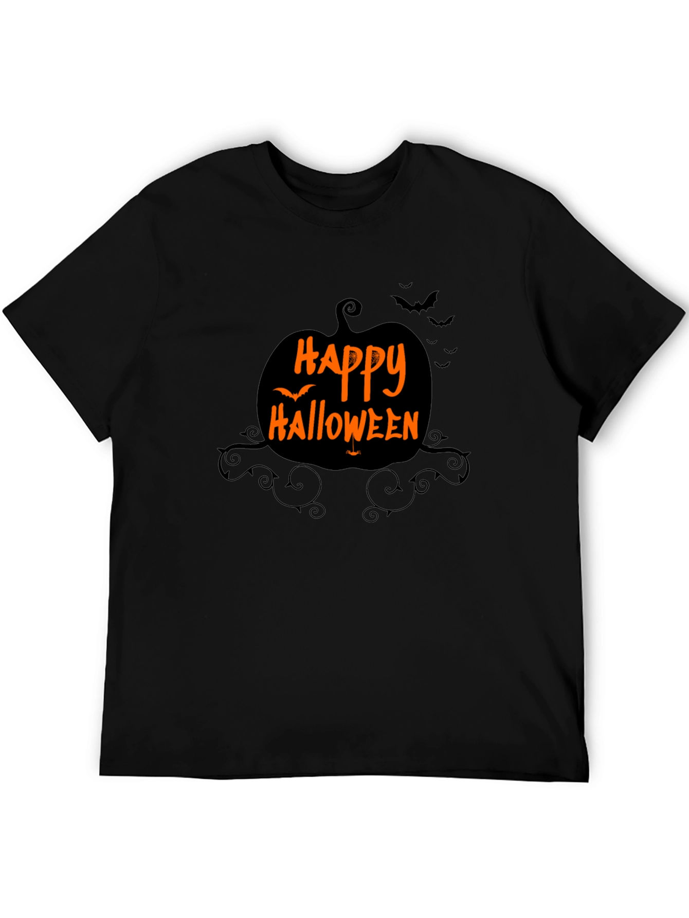 Happy Halloween Pumpkin Graphic Black T-Shirt