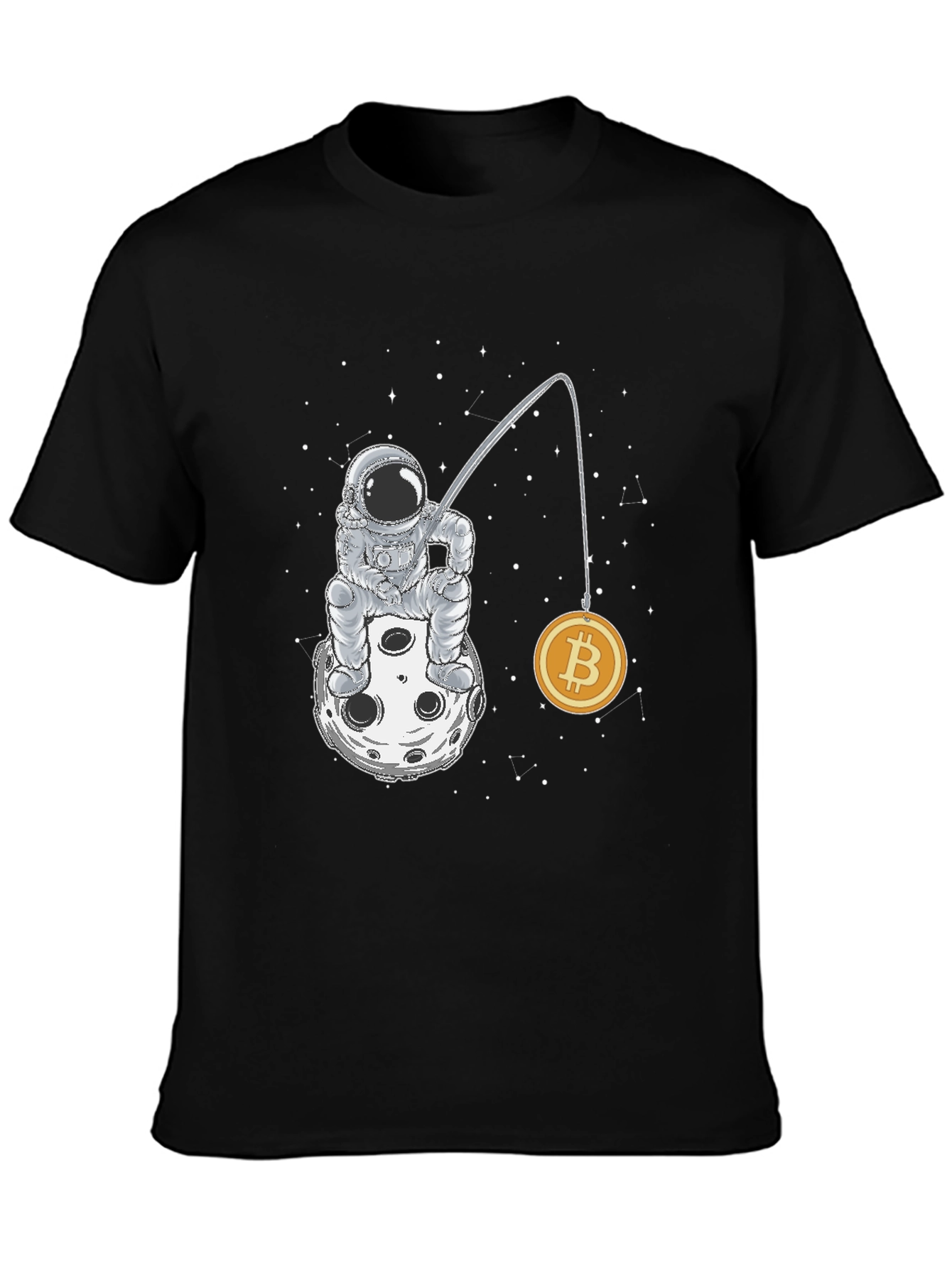 Astronaut Bitcoin Fishing T-Shirt