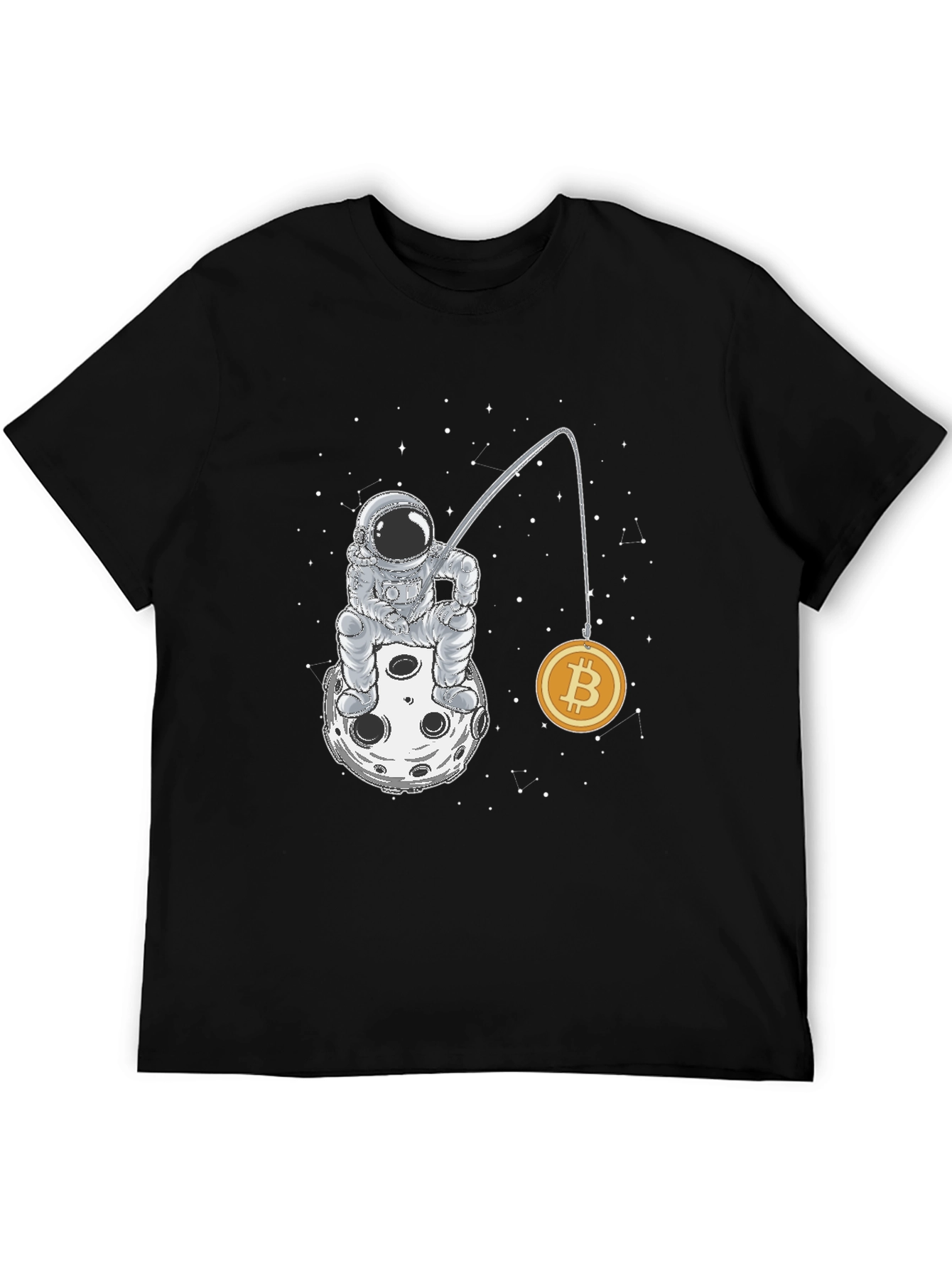 Astronaut Bitcoin Fishing T-Shirt
